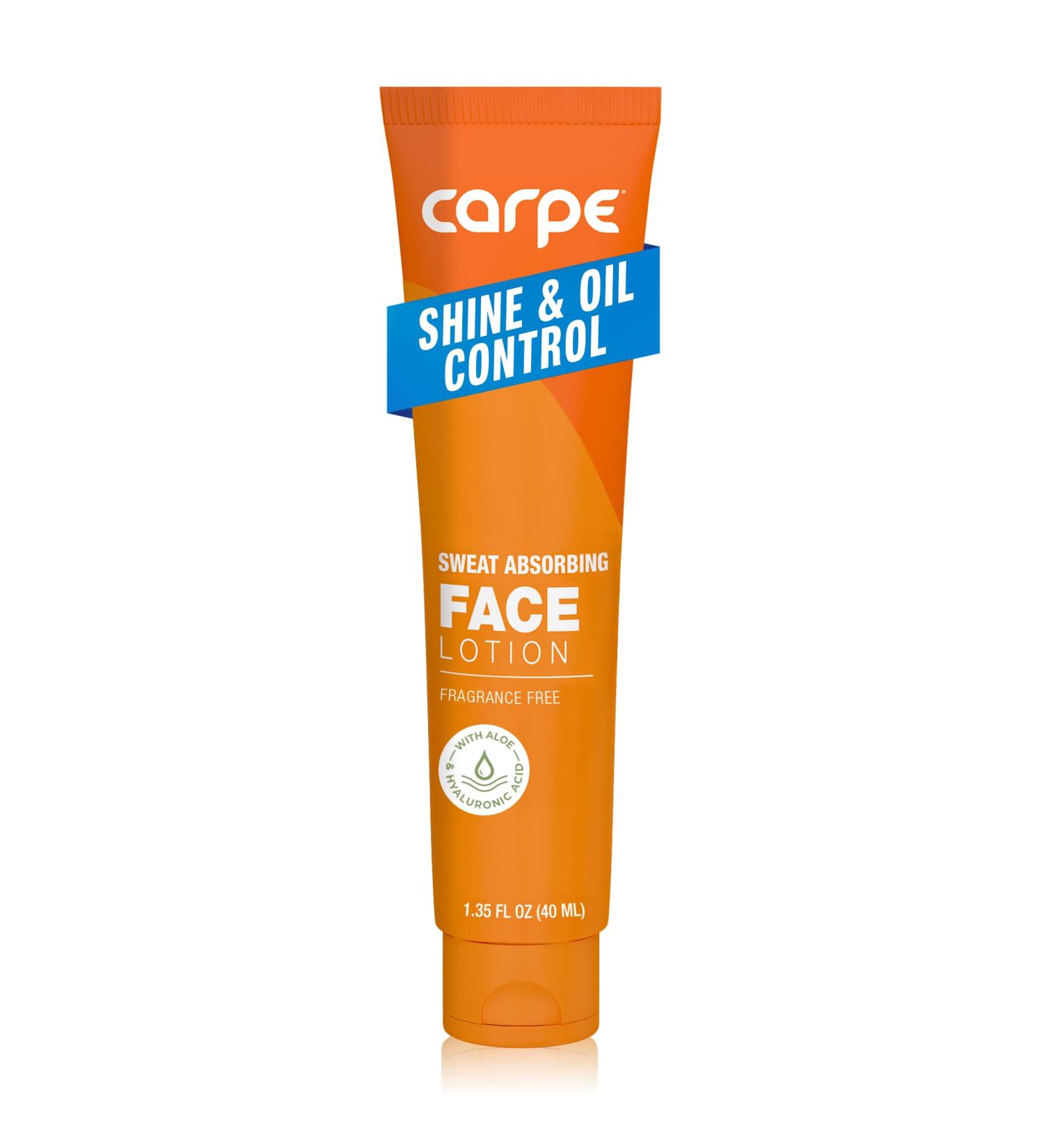 Carpe Sweat Absorbing Face Lotion for Oily Skin Control Mattifying Face Lotion with Moisturizing Hyaluronic Acid and Squalane Fragrance Free 1.35 oz - Buy Online on GoSupps.com