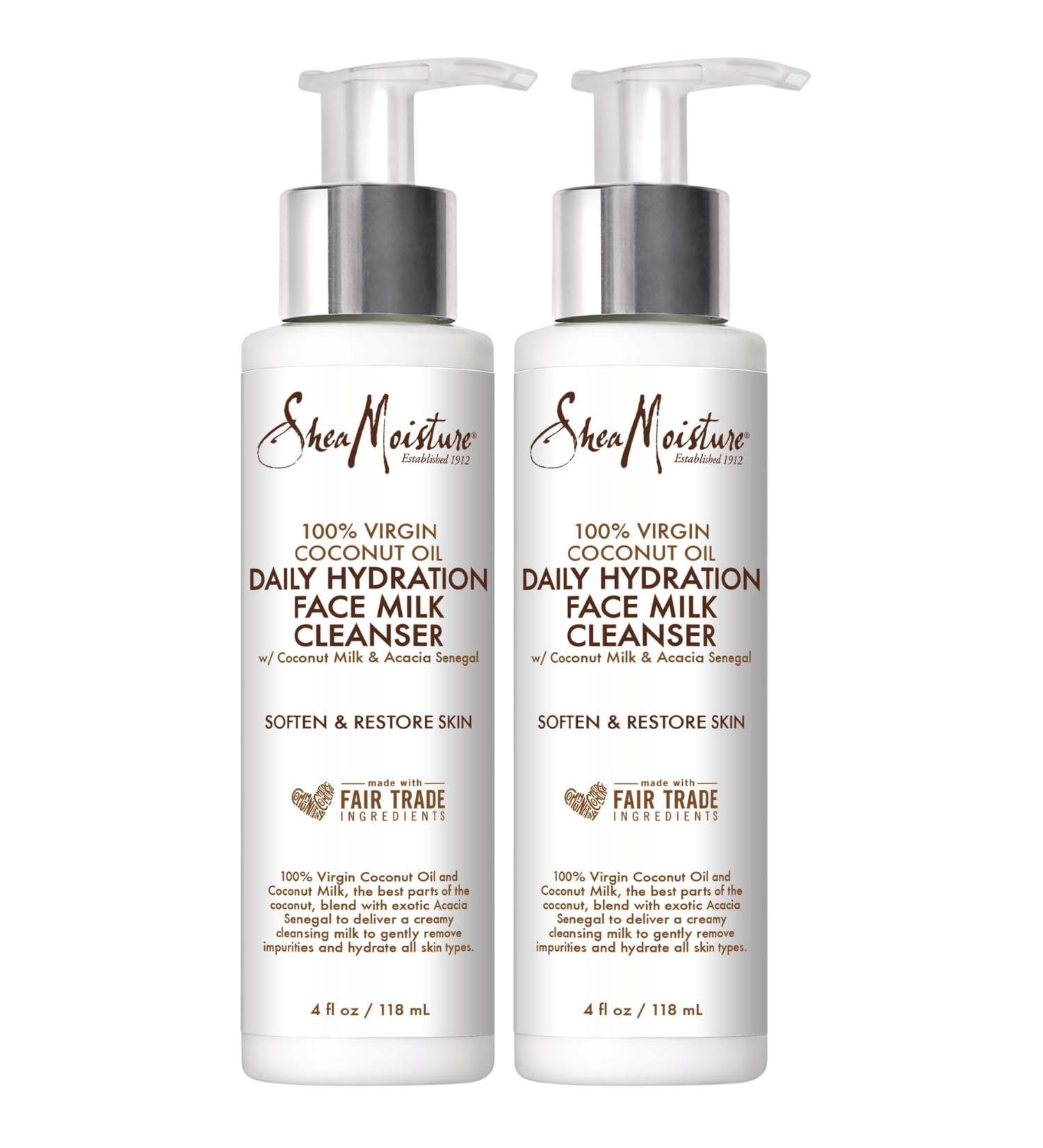 SheaMoisture Daily Hydration Face Milk Cleanser - 4 Fl Oz (Pack of 2) | Buy Internationally Natural Skincare - Buy Online on GoSupps.com