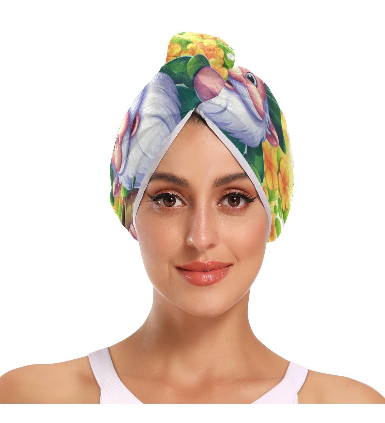 St. Patrick Dwarf Flowers Hair Towel 2 Pack | Super Absorbent Quick Dry Hair Turbans for Women & Girls - Buy Online on GoSupps.com