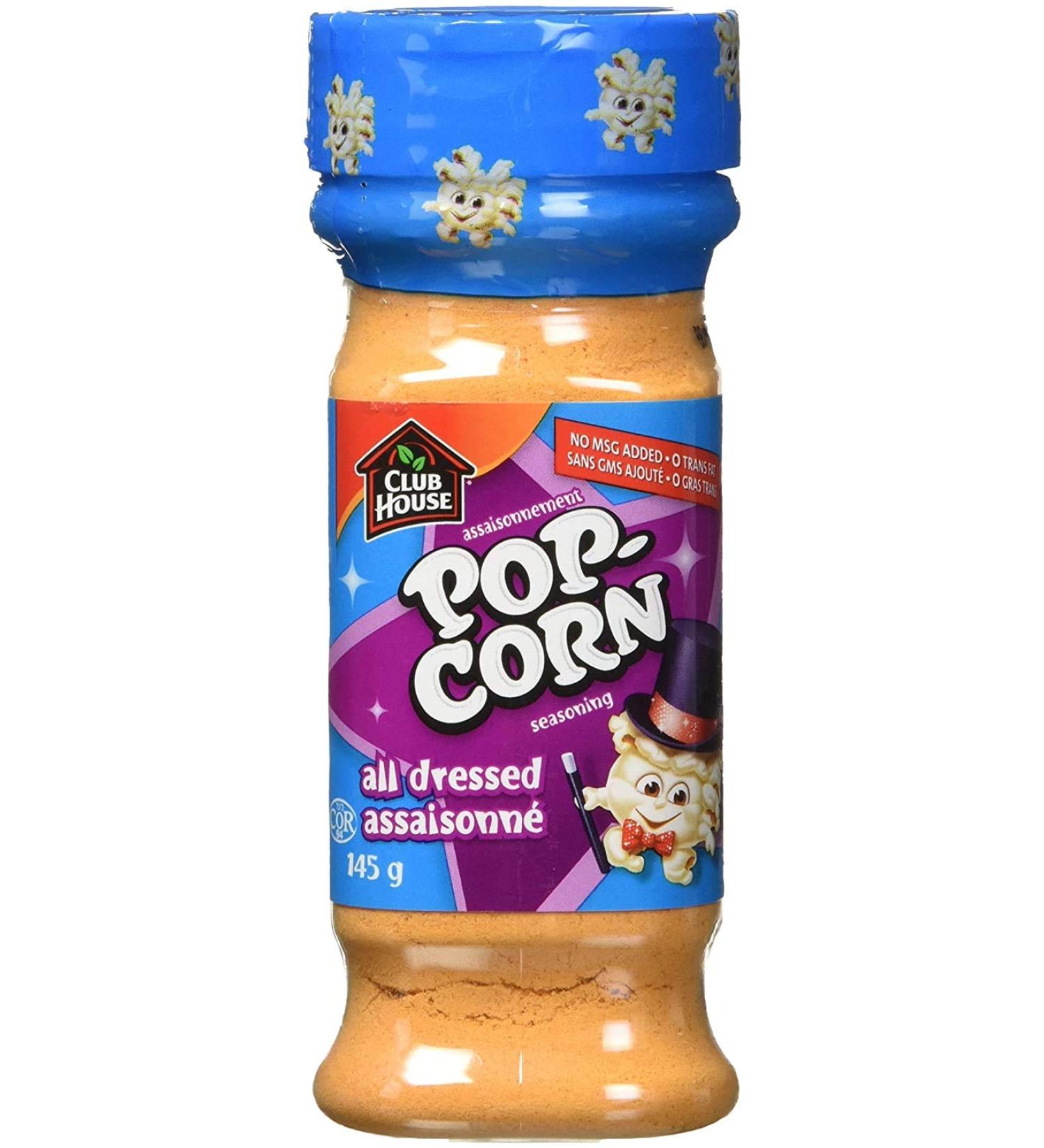 Club House Quality Natural Herbs & Spices Popcorn Seasoning All Dressed 145g Case Pack 6 Count - Buy Online on GoSupps.com