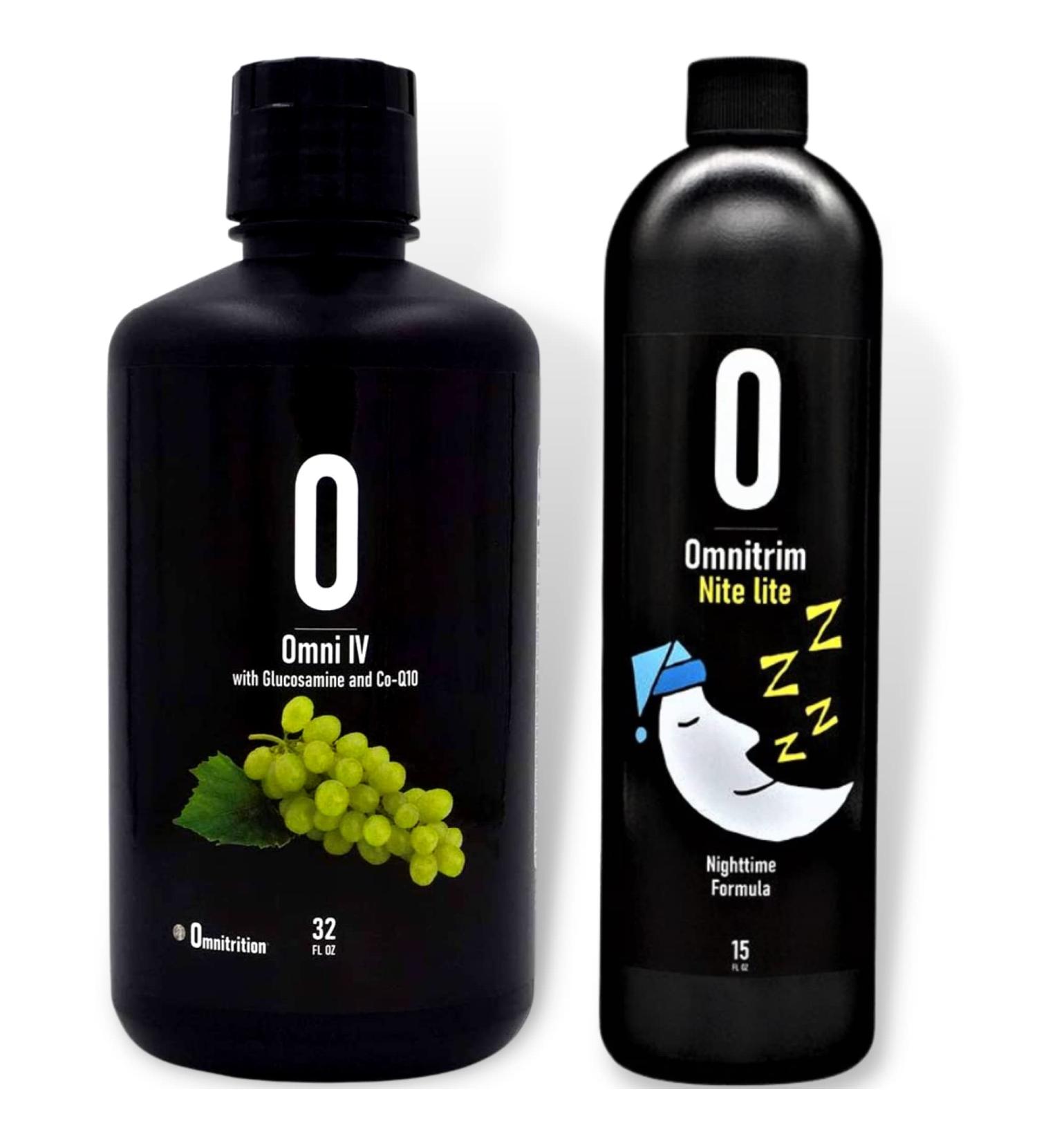 Omnitrition Bundle of 2 Products - the "AM and PM Bundle" Includes Omni IV Liquid Vitamin with Glucosamine and OmniTrim Nite Lite - Buy Online on GoSupps.com