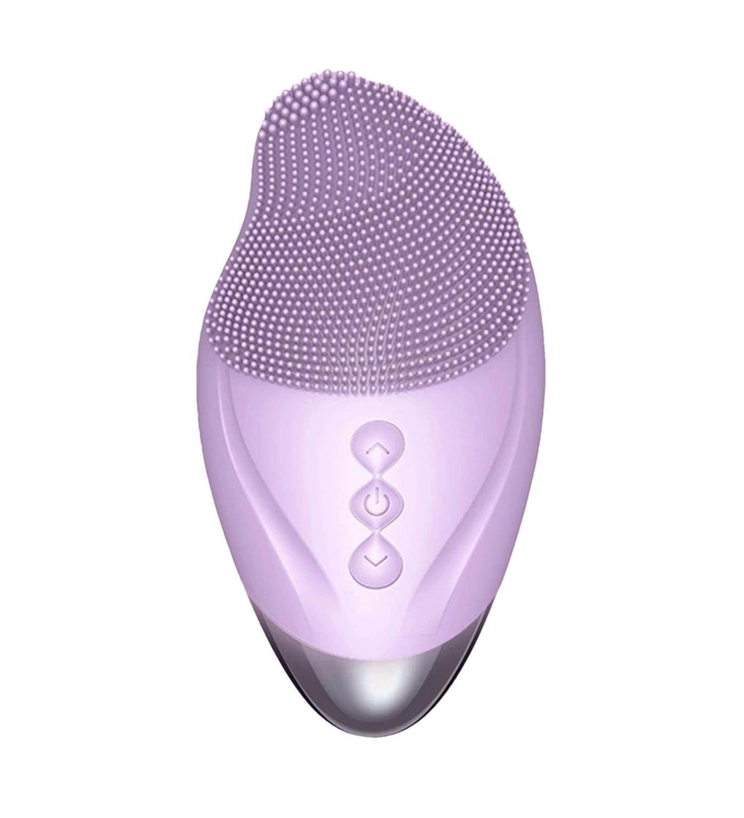 Face Cleansing Brush - Soft Silicone Face Scrubber - Vibrating Waterproof Rechargeable Simple Skin Care Tools for Enhances Absorption of Facial Skin Care Products Purple (English) - Buy Online on GoSupps.com