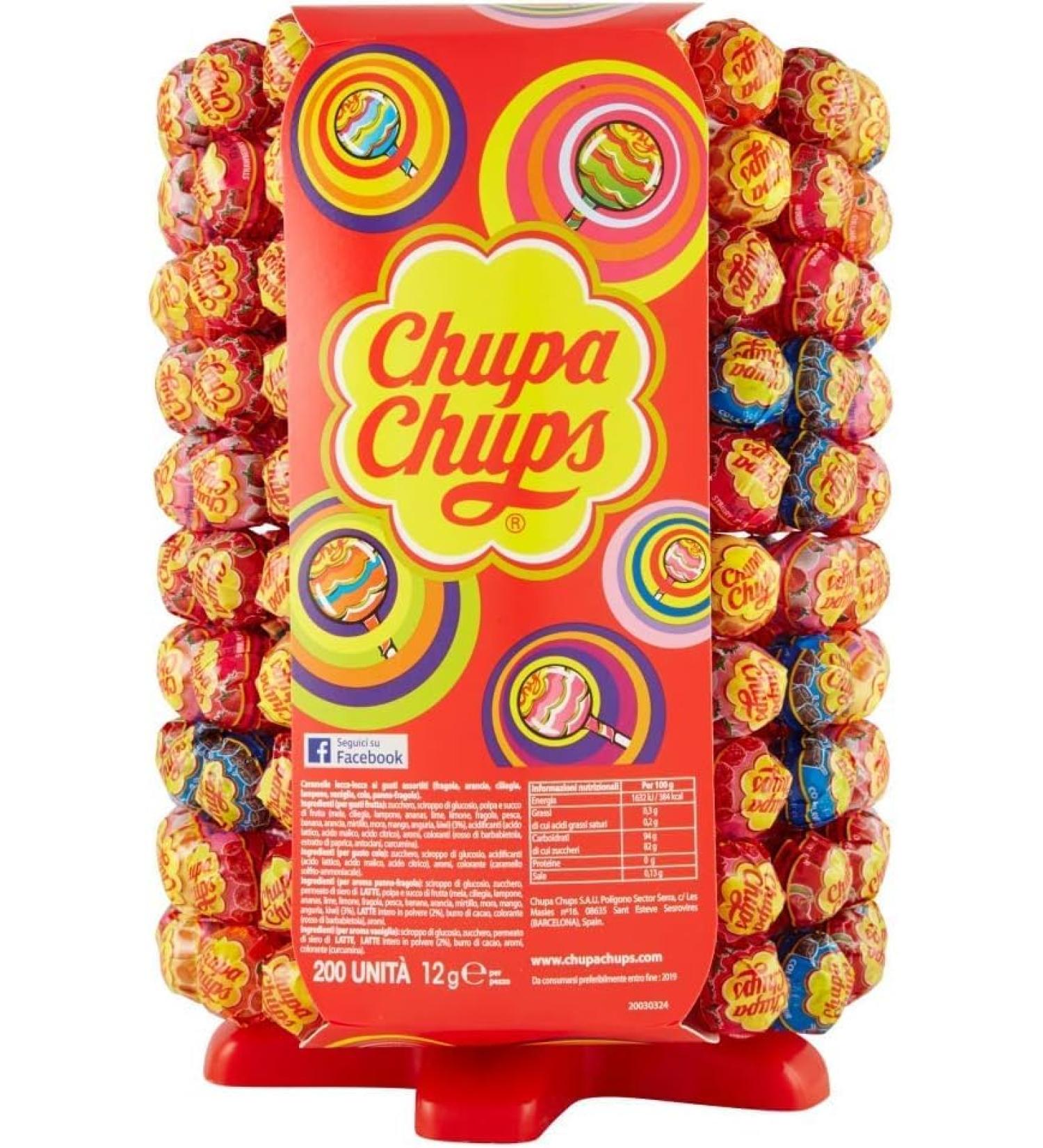  Italian Gourmet E.R. Chupa Chups Lollipop Wheel Lollipop Lollipops with Different Flavours and Italian Gourmet Polpa 400 g (Pack of 200) - Buy Online on GoSupps.com