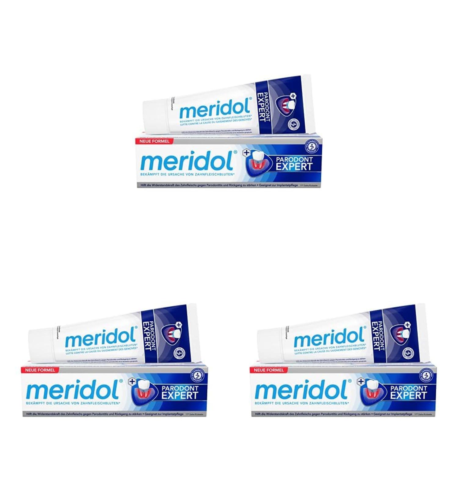 Meridol Parodont Expert Toothpaste (75ml) - Antibacterial Gum Healing Support - Pack of 3 | International Shipping Available - Buy Online on GoSupps.com