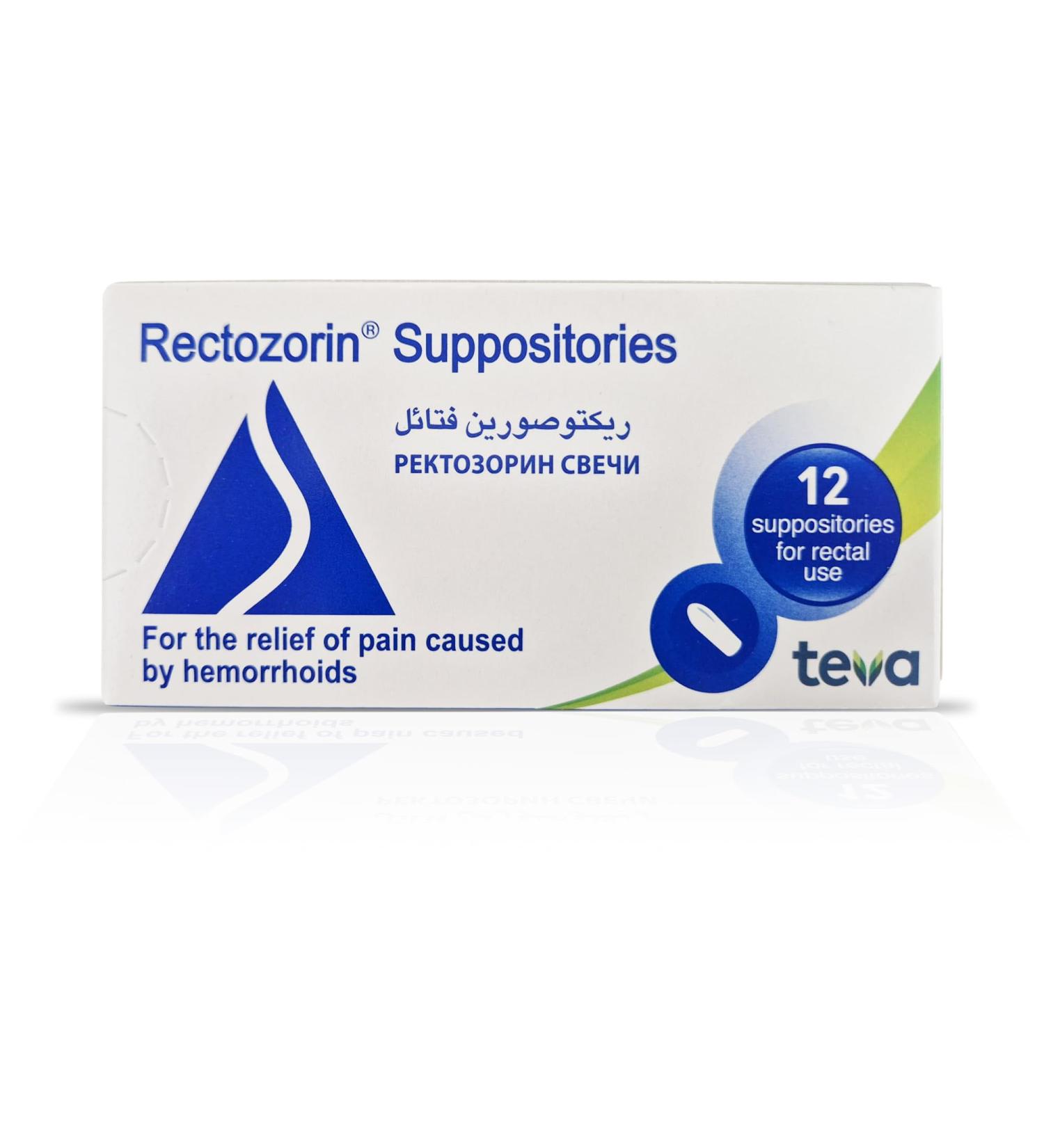Rectozorin Hemorrhoid Relief Suppositories Fast-Acting Pain Itch & Swelling Relief for Internal & External Hemorrhoids Soothing Formula with Bismuth Benzocaine & Menthol 12 Count Adult Use Only - Buy Online on GoSupps.com
