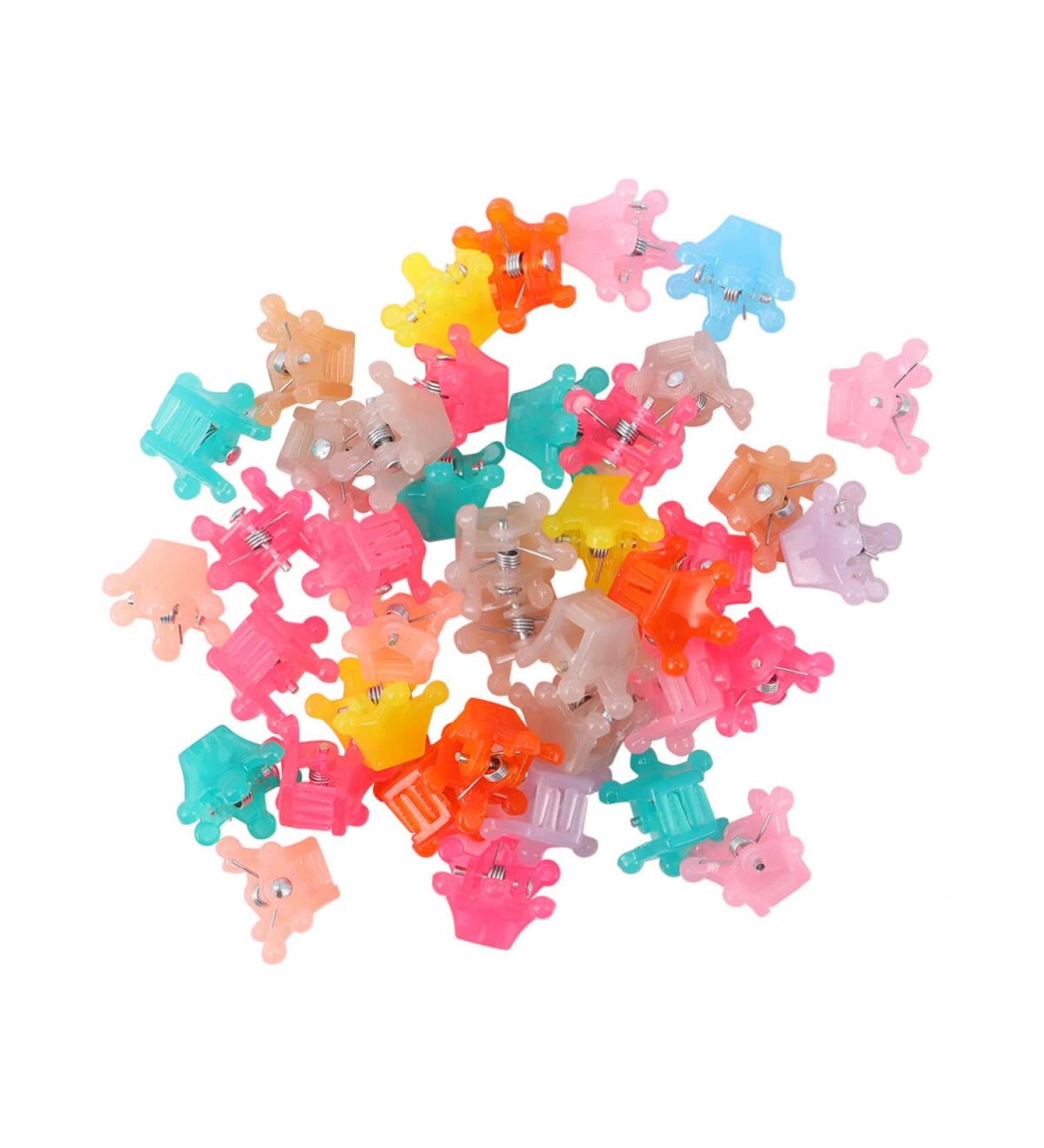 Lurrose 40pcs Mini Hair Claws & Crown Hairpins - Colorful Decorative Hair Clips for Kids | International Shipping Available - Buy Online on GoSupps.com