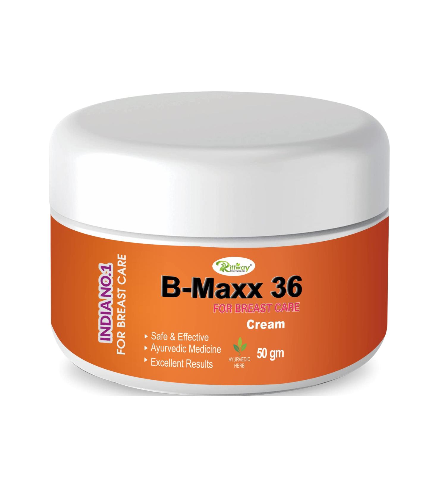 Riffway B-Maxx 36 Organic Chest Growth Cream - 50GM - Buy Online on GoSupps.com