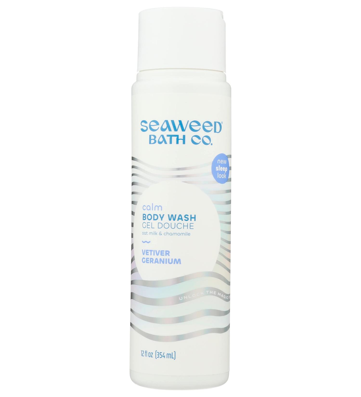 The Seaweed Bath Co. Sleep Recovering Body Wash Calm Scent (Vetiver & Geranium) with Oat Milk & Chamomile 12 Oz