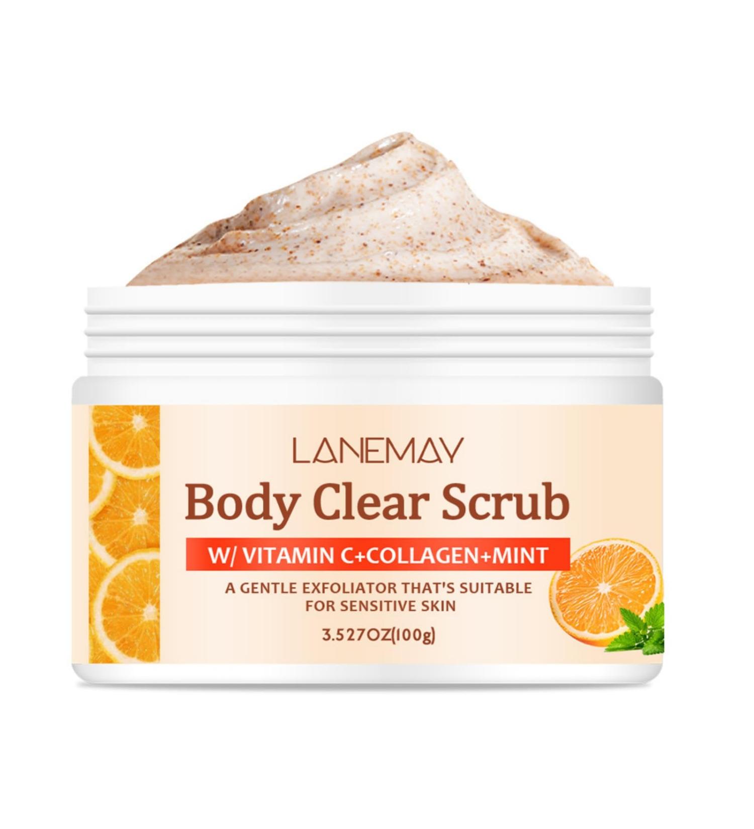 Orange Vitamin C Body Scrub for Face and Body Deep Exfoliating Moisturizing Smoothing & Softening Strawberry Skin for Men and Women - Buy Online on GoSupps.com