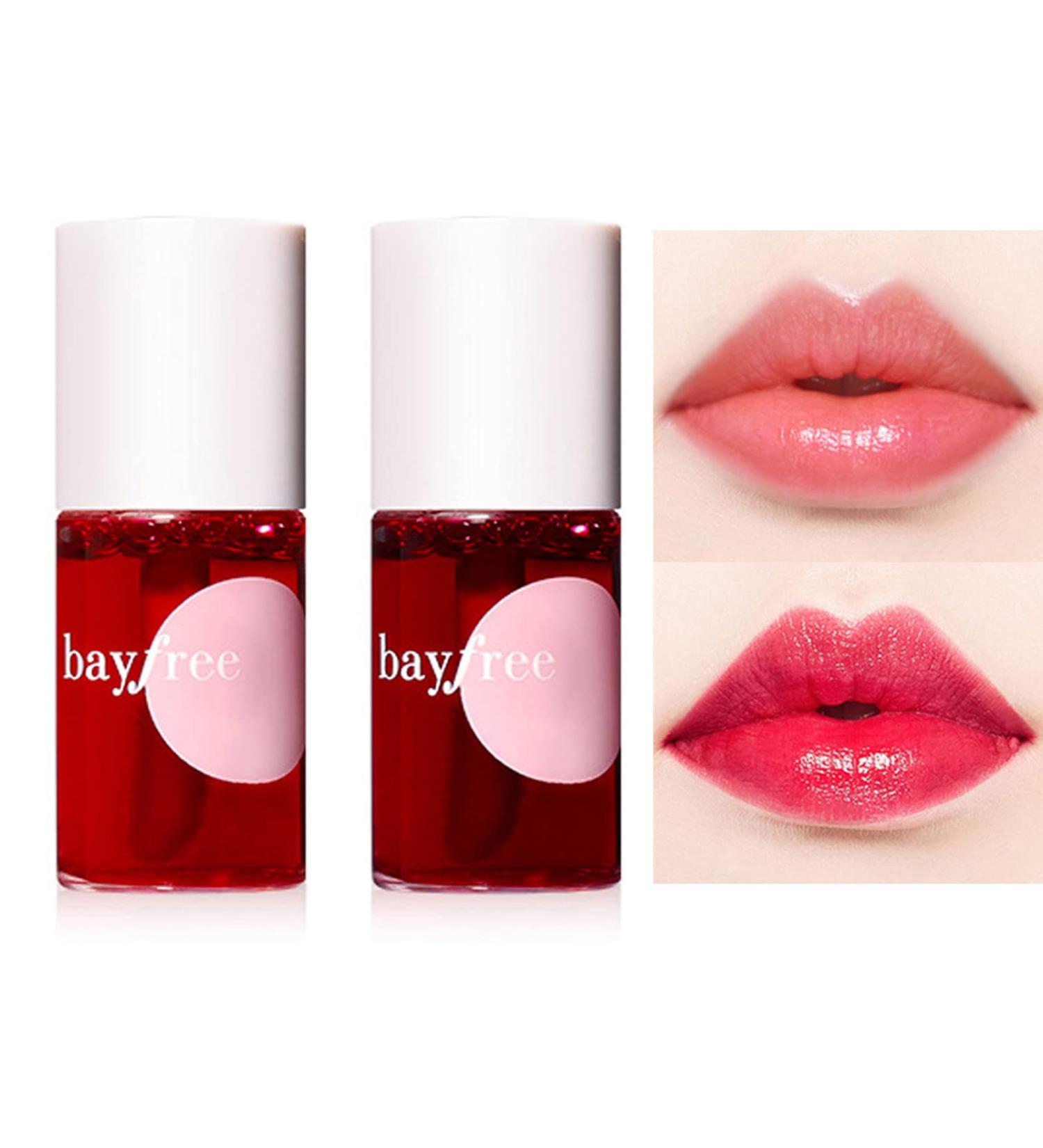 Lip Stain Tint Set Mini Liquid Lipstick for Cheeks and Eyes, All Day Wear, Hydrating Formula, Easy Application, Shimmery Finish - 7ml/0.25oz (#01 #02) - Buy Online on GoSupps.com