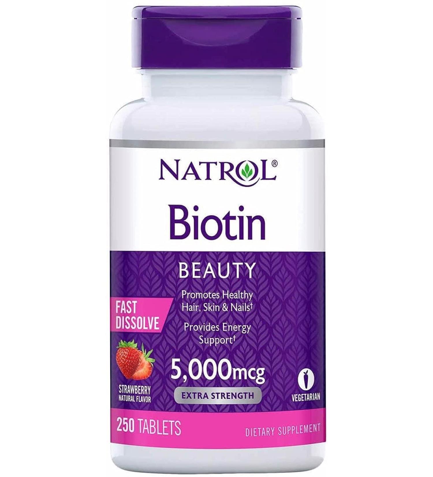 Natrol Biotin Beauty 5000 mcg Fast Dissolve Tablets - 250 Count - Buy Online on GoSupps.com