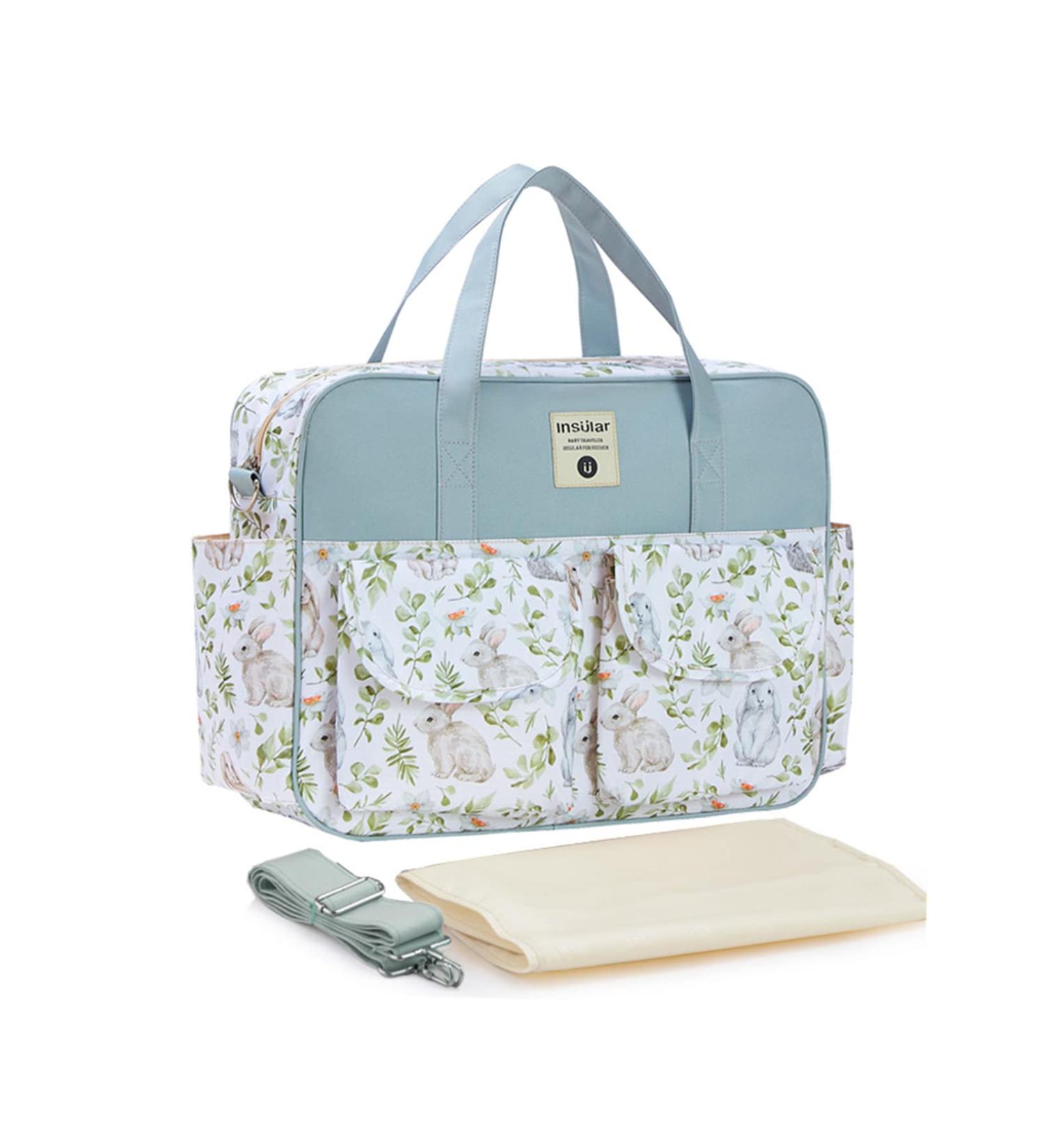 SONARIN Large Capacity Stylish Baby Nappy Changing Tote Bag with Shoulder Strap & Changing Mat - Portable Travel Diaper Bag for Moms on the Go - Buy Online on GoSupps.com