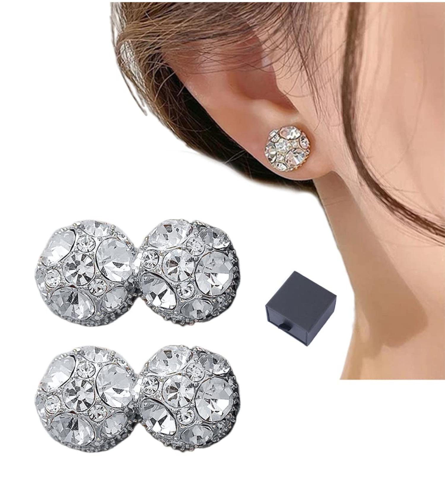 Dorina Ear Acupressure Magnetherapy Detox Earrings for Weight Loss - Silver - Buy Online on GoSupps.com