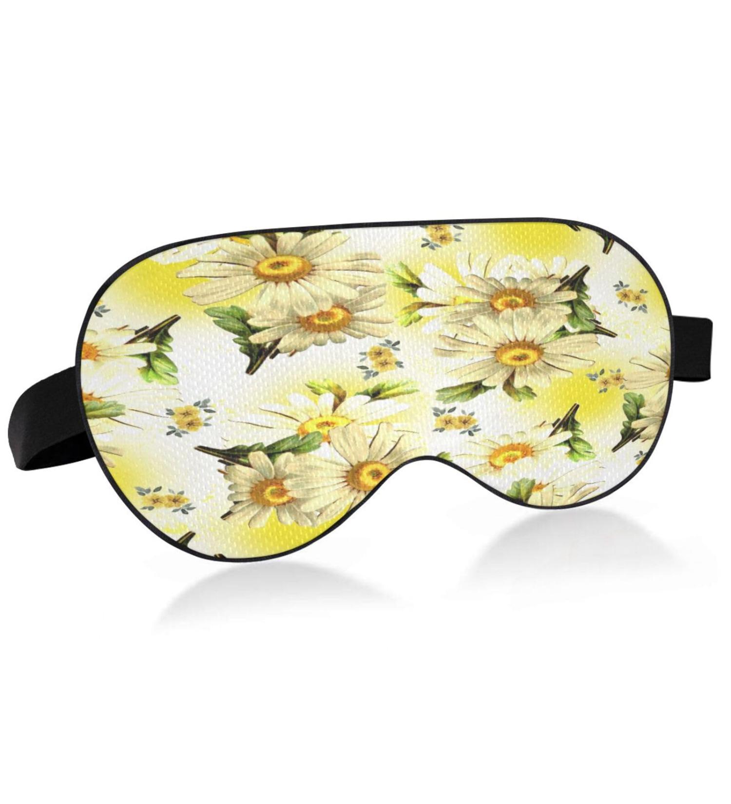WELLDAY Yellow Wildflowers Sleep Mask - Adjustable Strap for Men and Women - Buy Online on GoSupps.com