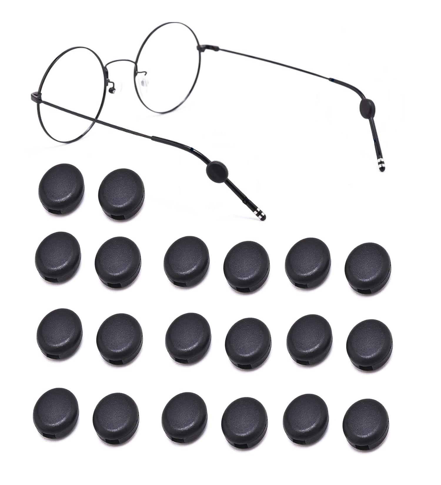 Opugit Anti-Slip Glasses Ear Hooks | 10 Pairs Silicone Comfort Holders for Sports Glasses - Black - Buy Online on GoSupps.com