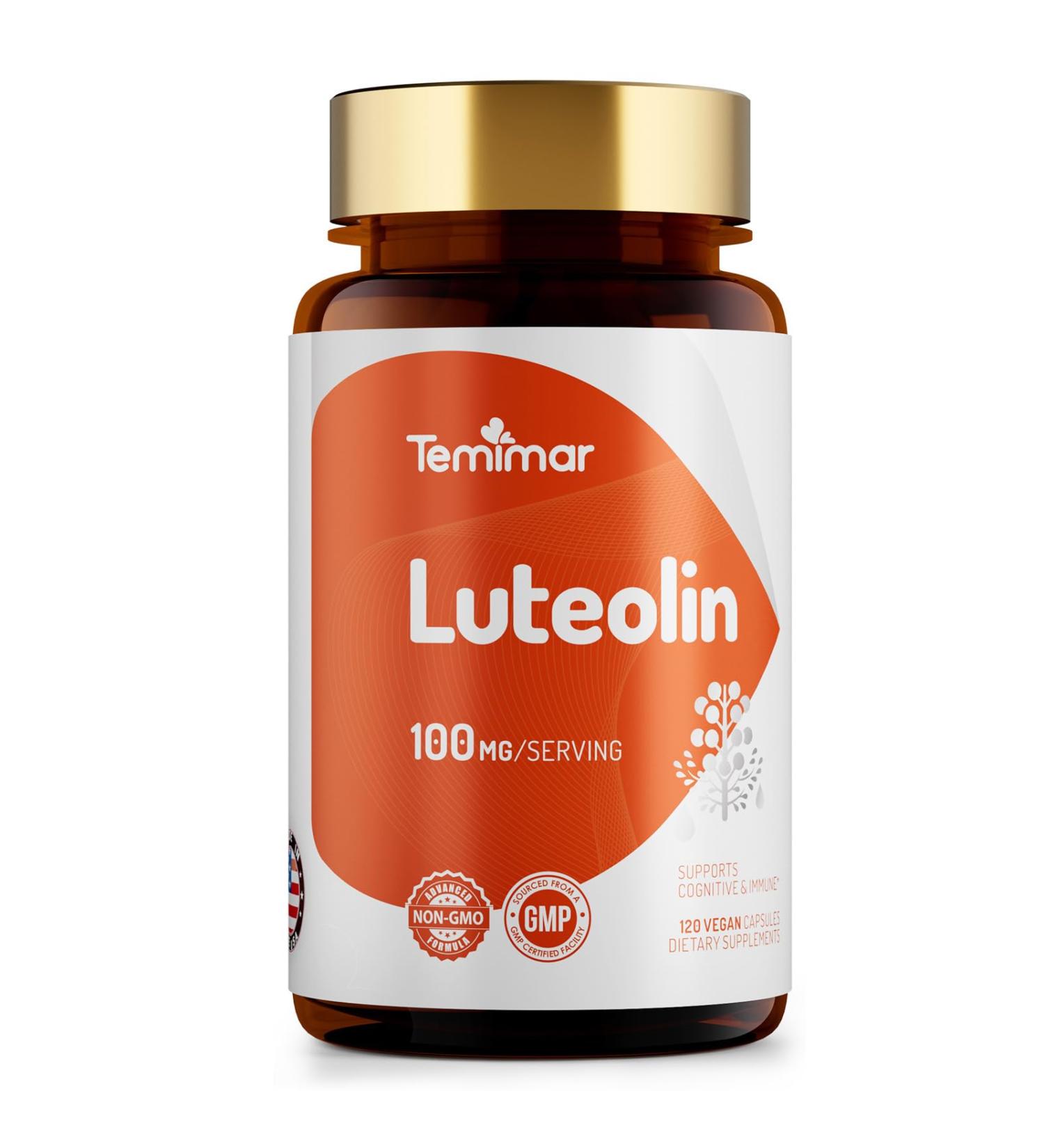 Luteolin Supplement 100mg, Flavonoids Supplements for Brain Health Support, Non-GMO, Gluten Free,Made in USA, 120 Vegan Capsules 120 Count (Pack of 1) - Buy Online on GoSupps.com