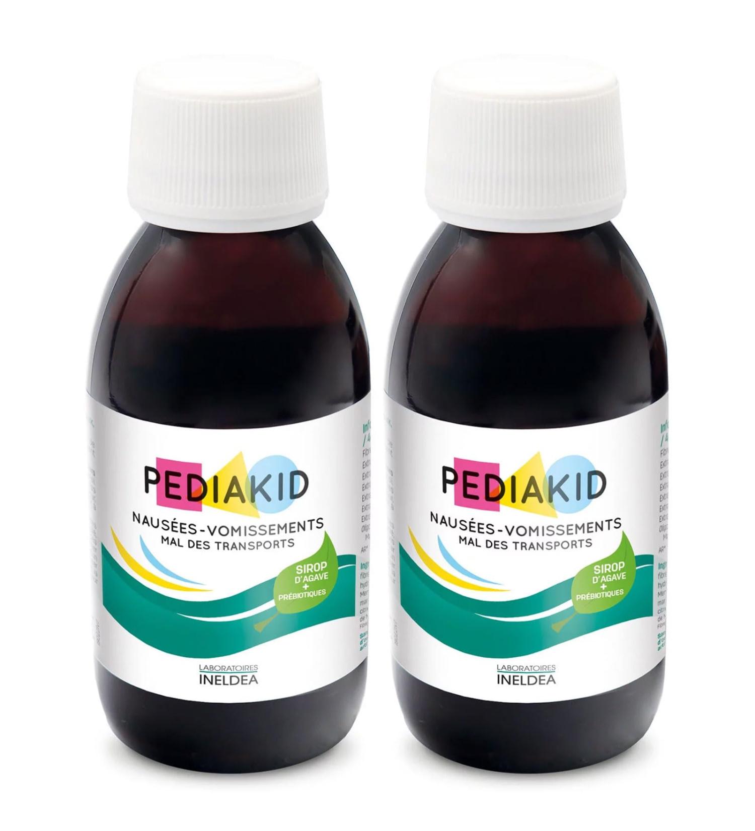 PEDIAKID - Nausea-Vomiting Sickness of Transport - Herbal supplement - Digestive comfort - Against nausea & vomiting - Lemon taste - Pack of 2 bottles of 125 ml - Buy Online on GoSupps.com