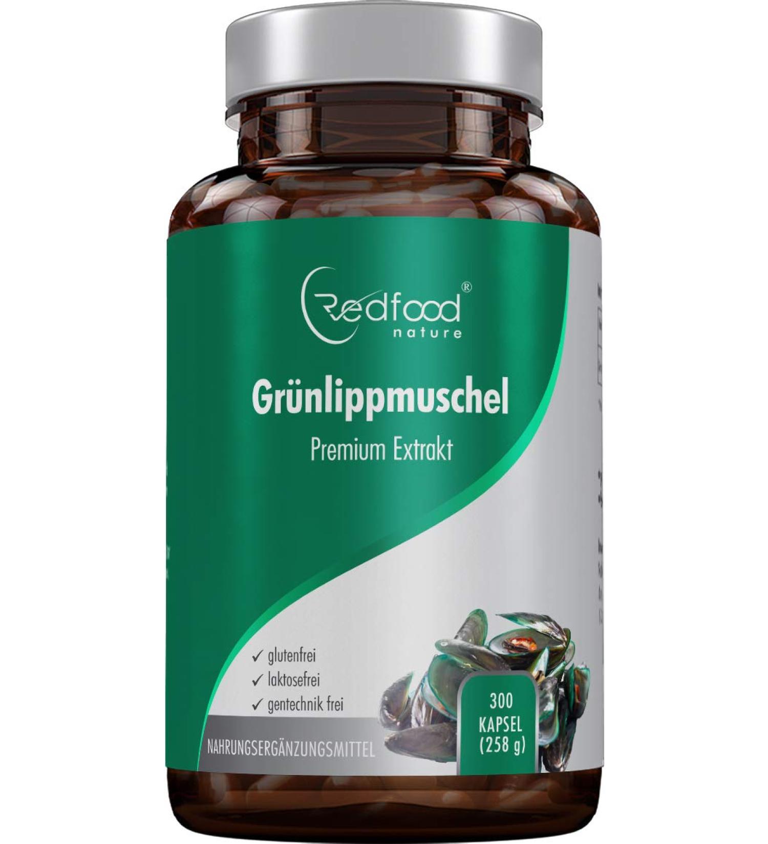Buy Green Lip Shell Premium Capsules 1500mg - High Dose XXL Can (300 Capsules) | 5-3 Month Supply Magnesium Stearate-Free Made in Germany - Redfood - Buy Online on GoSupps.com