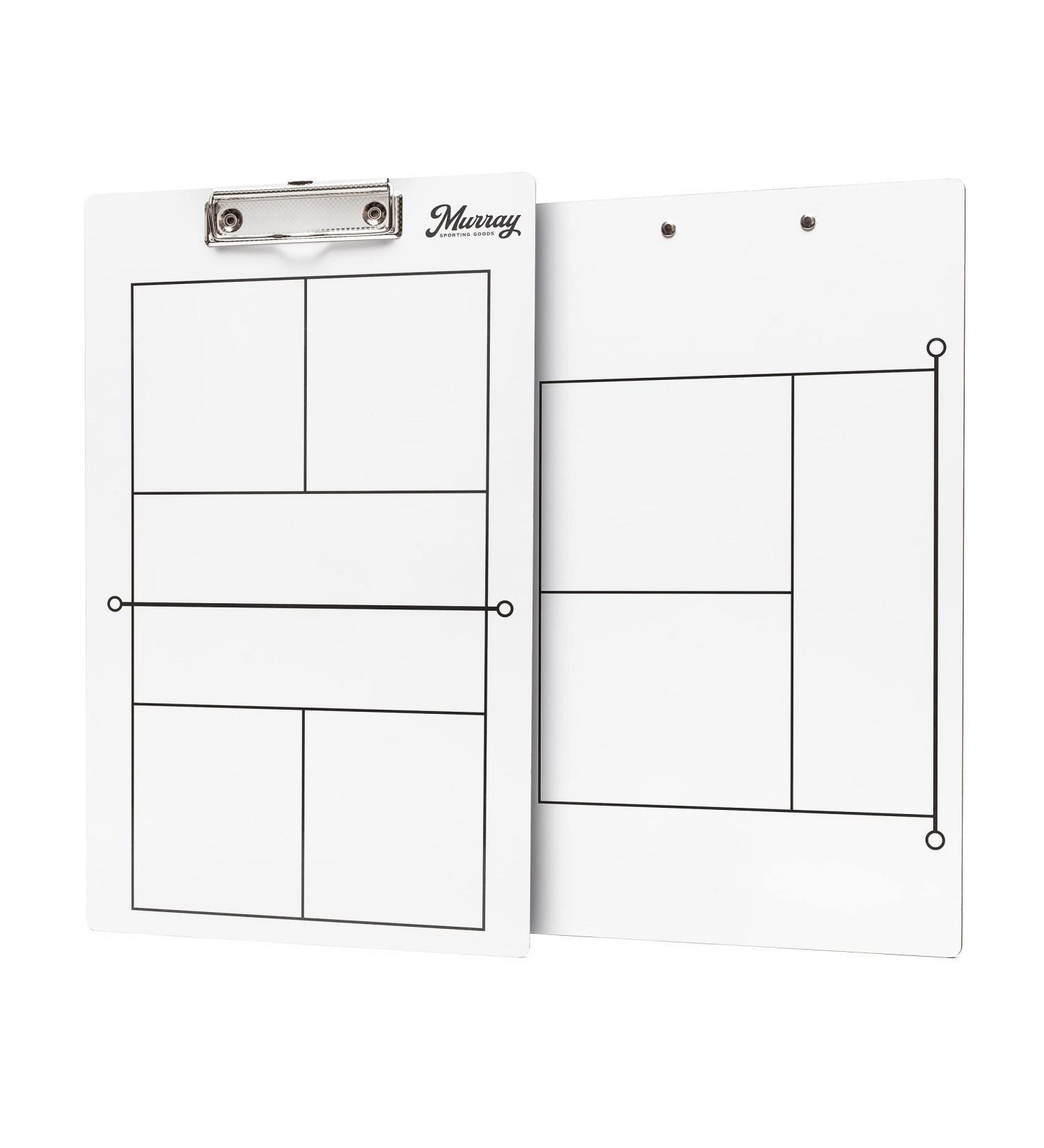 Murray Sporting Goods Pickleball Coaches Clipboard | Dry Erase Double-Sided Pickleball Clipboard for Coaching | Double-Sided Pickleball Coach Marker Whiteboard - Buy Online on GoSupps.com