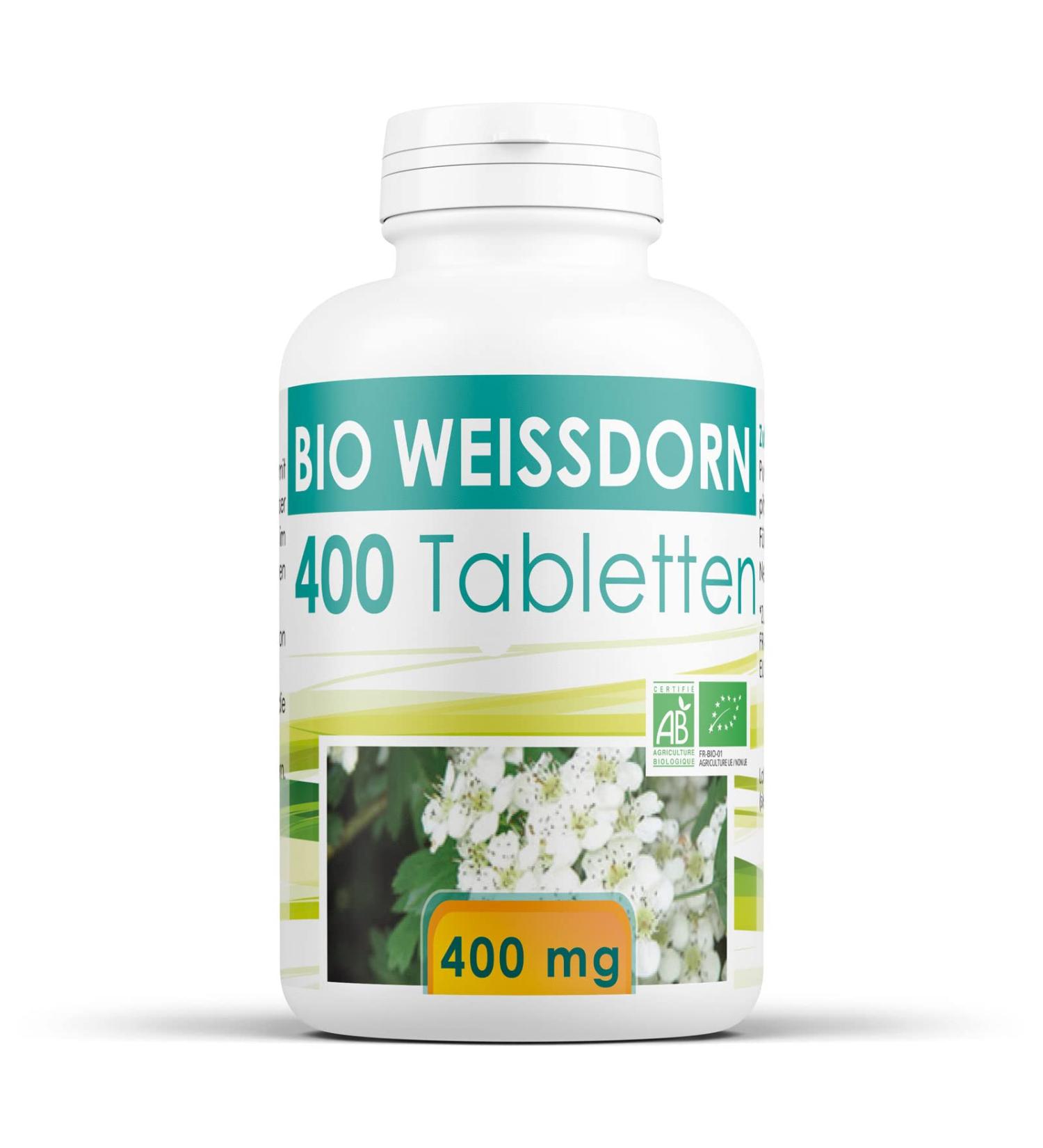 Organic Hawthorn 400mg - 400 Tablets | Premium Quality Supplements for Heart Health - Free International Shipping - Buy Online on GoSupps.com