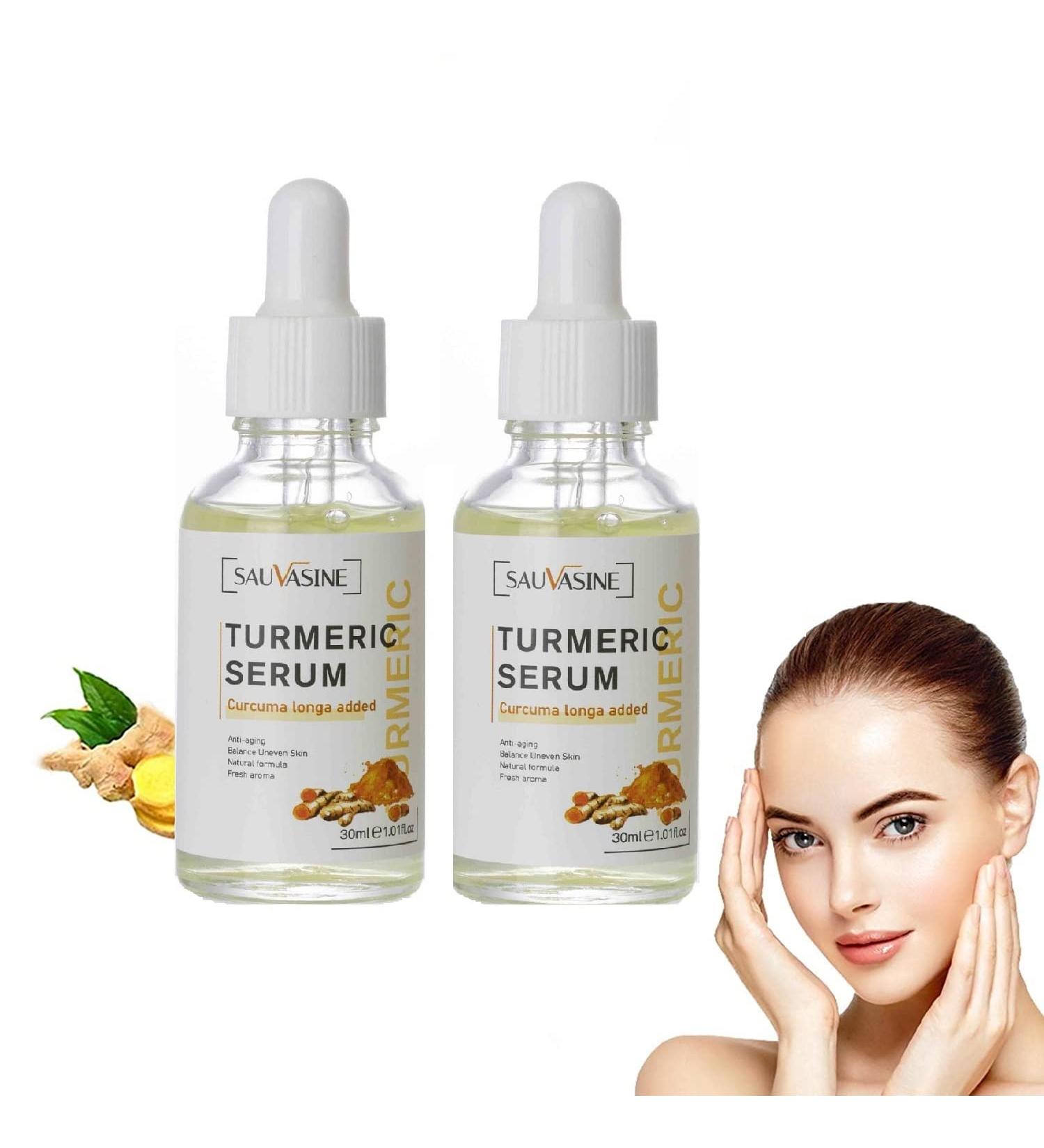 2Pcs 2023 New Turmeric Dark Spot Corrector Serum - Skin Care Moisturizing Repair Serum for Bright Skin | Turmeric Repair Face Serum (60ml) - Buy Online on GoSupps.com