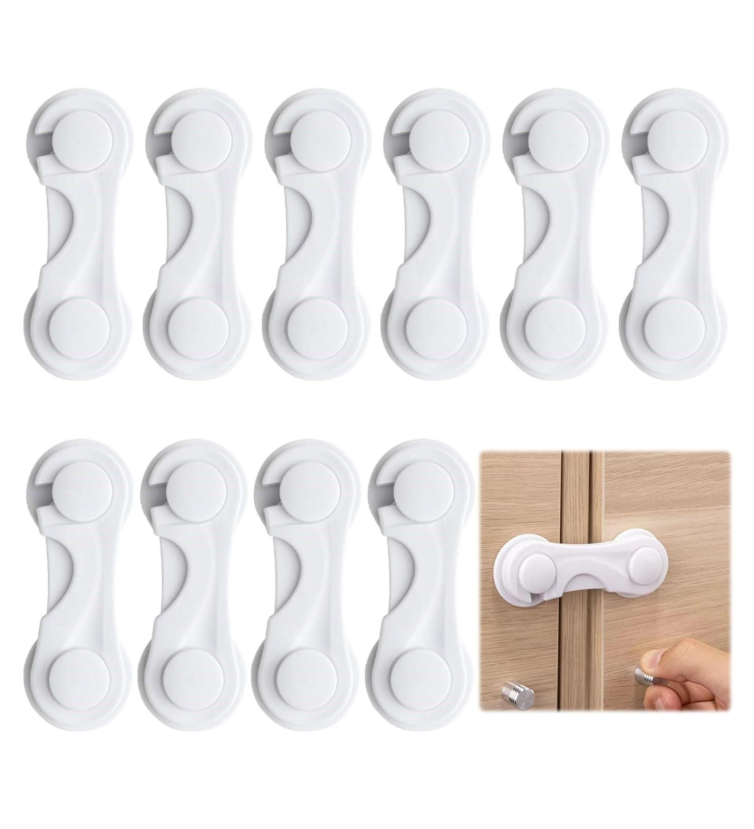 10 Pcs Kitchen Cupboard Locks for Children Adhesive Safety Locks for Cupboards Baby Locks Cupboard Child Locks Baby Safety Locks Suitable for Wardrobe Cupboard Drawer and Refrigerators - Buy Online on GoSupps.com