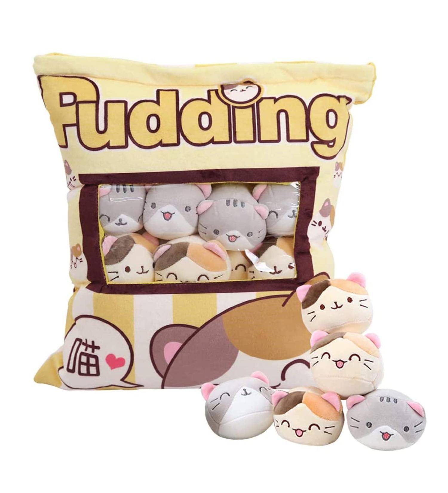 HXPLN Cute Snack Pillow Cat Plush with Kitty Dolls - Creative Gift for Teenagers Girls Children - Buy Online on GoSupps.com