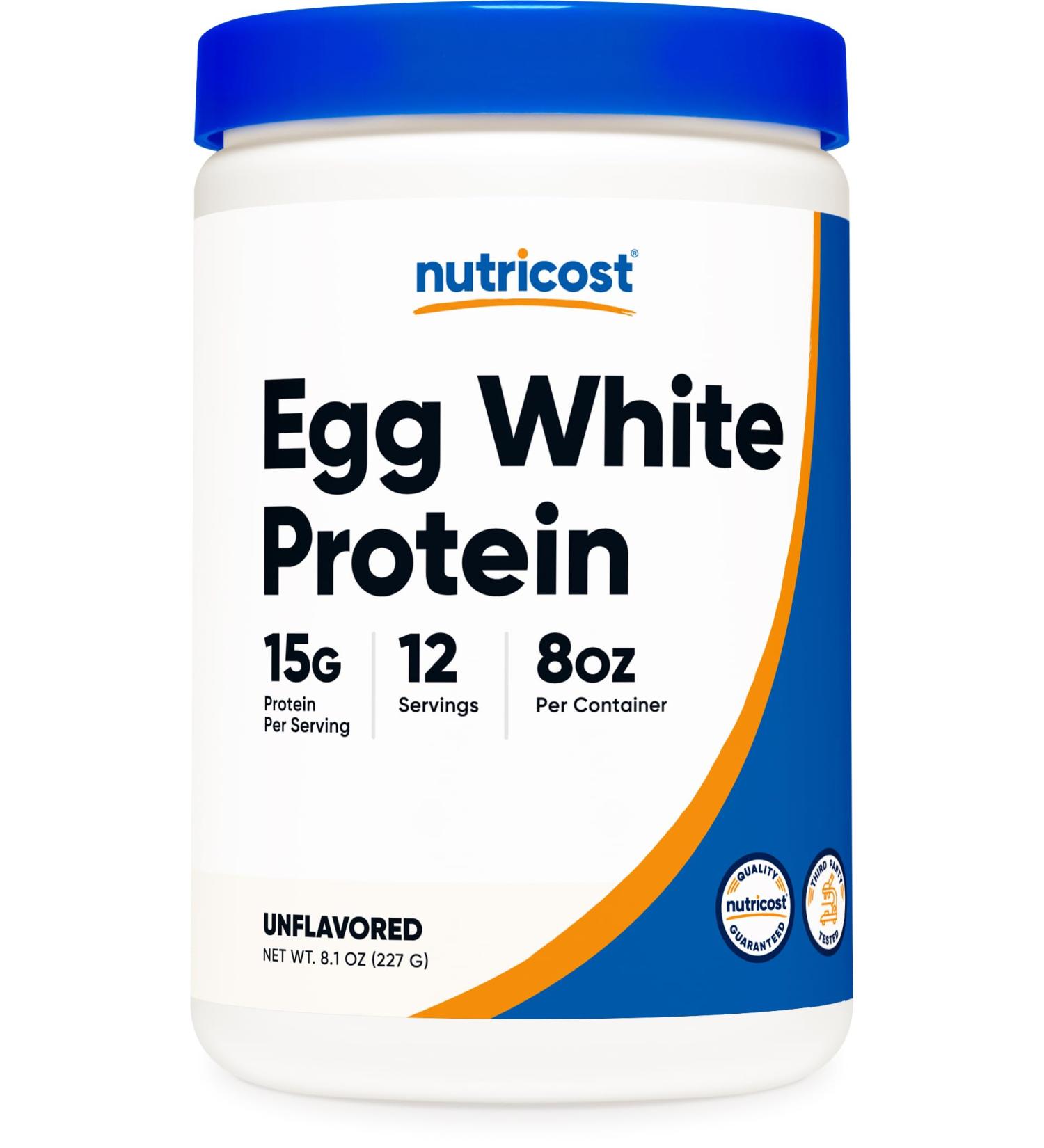 Nutricost Egg White Protein Powder 8oz (Unflavored) - Non-GMO Gluten Free Unflavored 8.1 Ounce (Pack of 1) - Buy Online on GoSupps.com