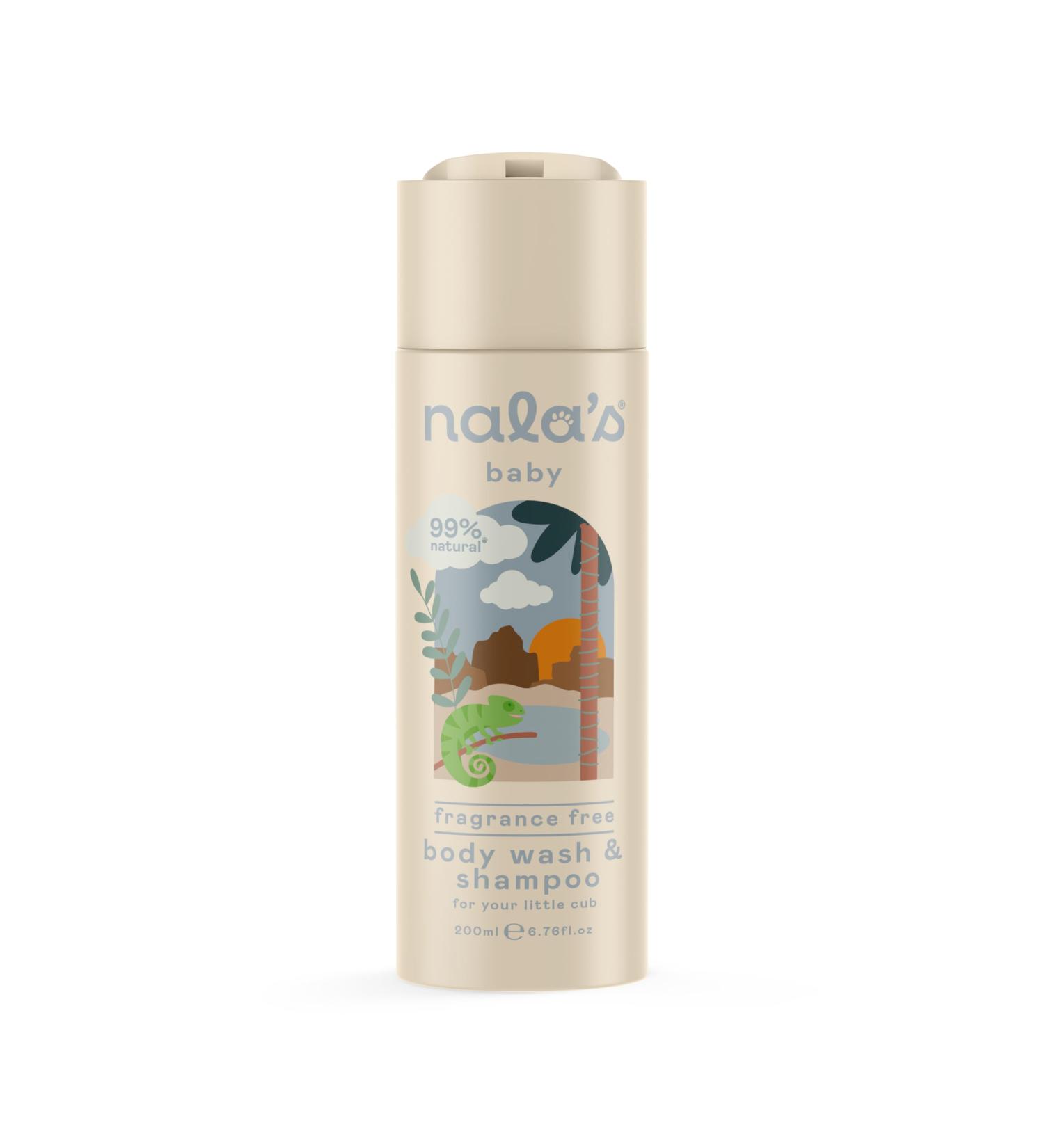 Nala's Fragrance-Free Baby Body Wash & Shampoo | 99% Natural | Dermatologist and Pediatrician Approved | Tear-Free Formula with Oat and Shea Butter | Vegan | 200ml - Buy Online on GoSupps.com