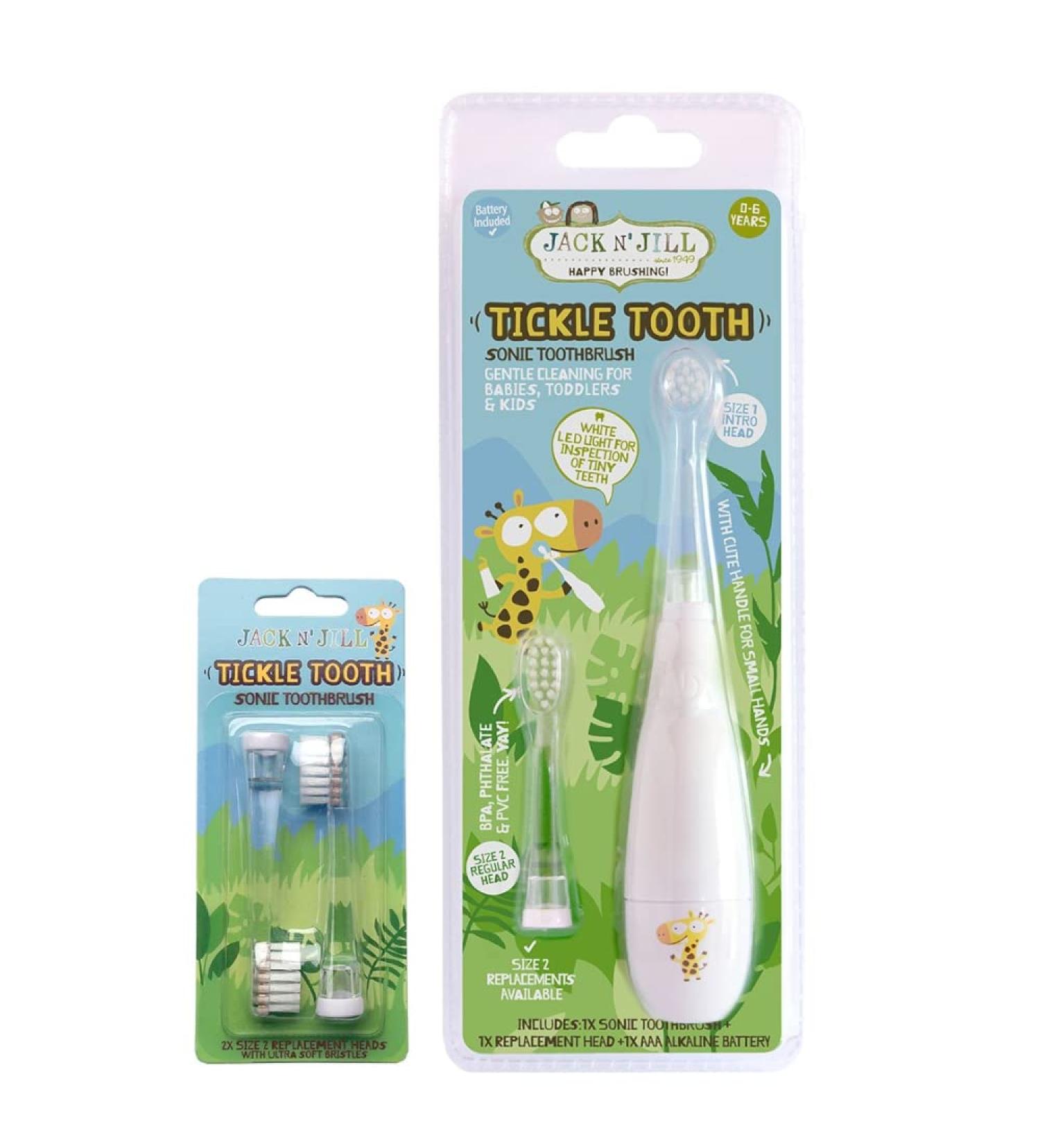 Jack N' Jill Kids Tickle Tooth Electric Toothbrush with Extra Soft Bristles & Replacement Heads - Buy Online on GoSupps.com