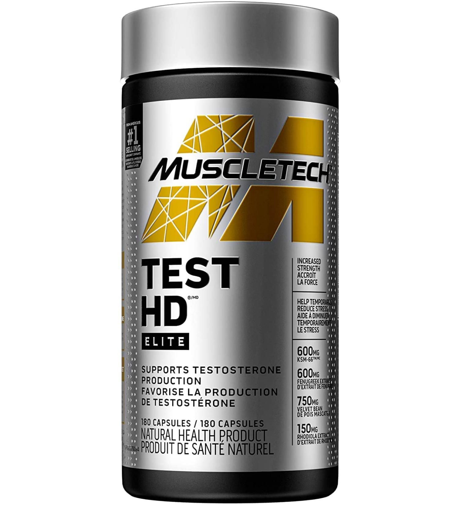 Muscletech Testosterone Booster for Men MuscleTech Test HD Elite Tribulus Terrestris for Men Increased Strength & Test Booster for Men Boron Supplement for Men 180 Capsules (Pack of 1) - Buy Online on GoSupps.com