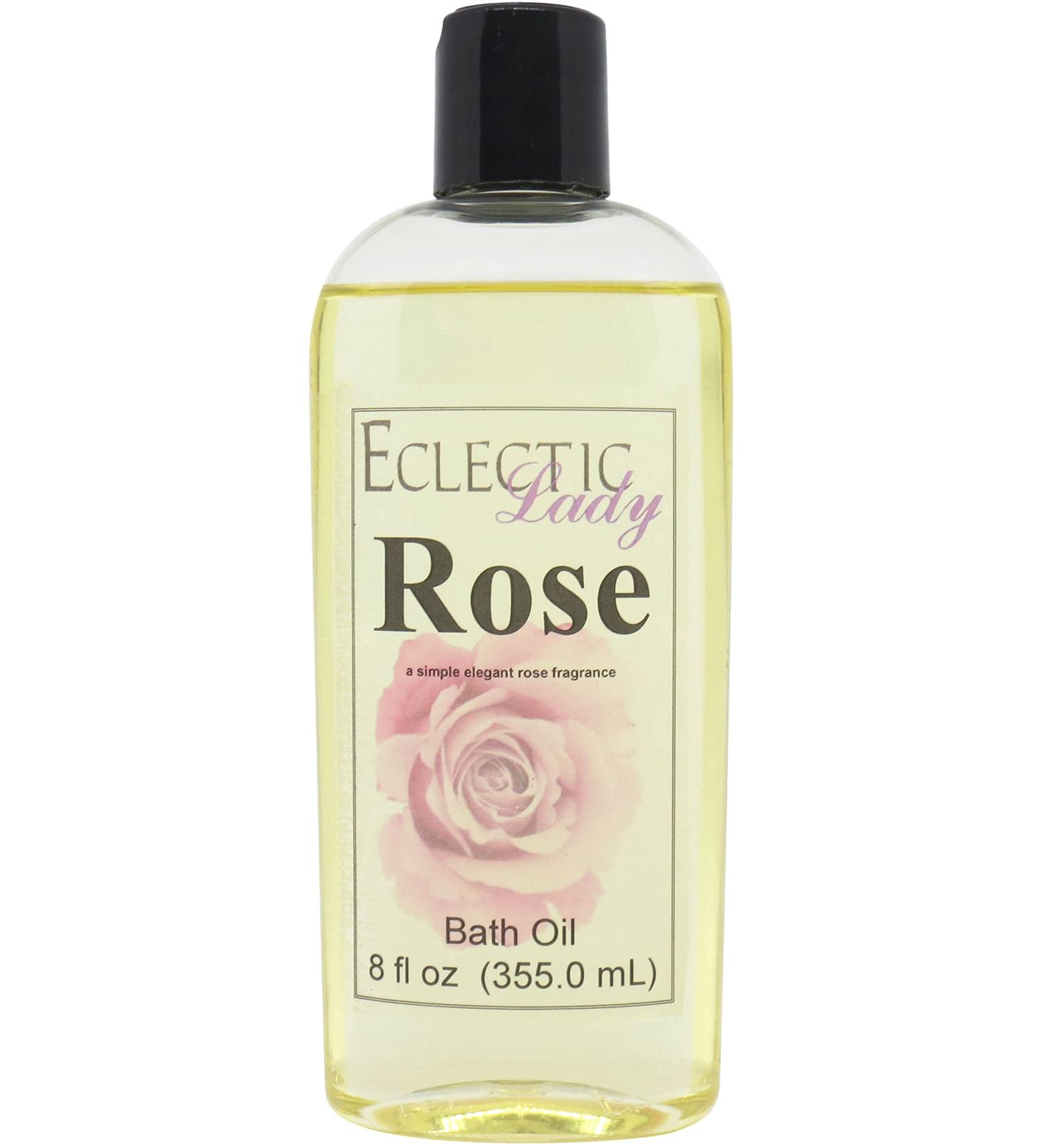 Rose Bath Oil by Eclectic Lady - Relaxing & Moisturizing Fragrance Body Oil for Sensitive Skin - 8 oz International Shipping - Buy Online on GoSupps.com