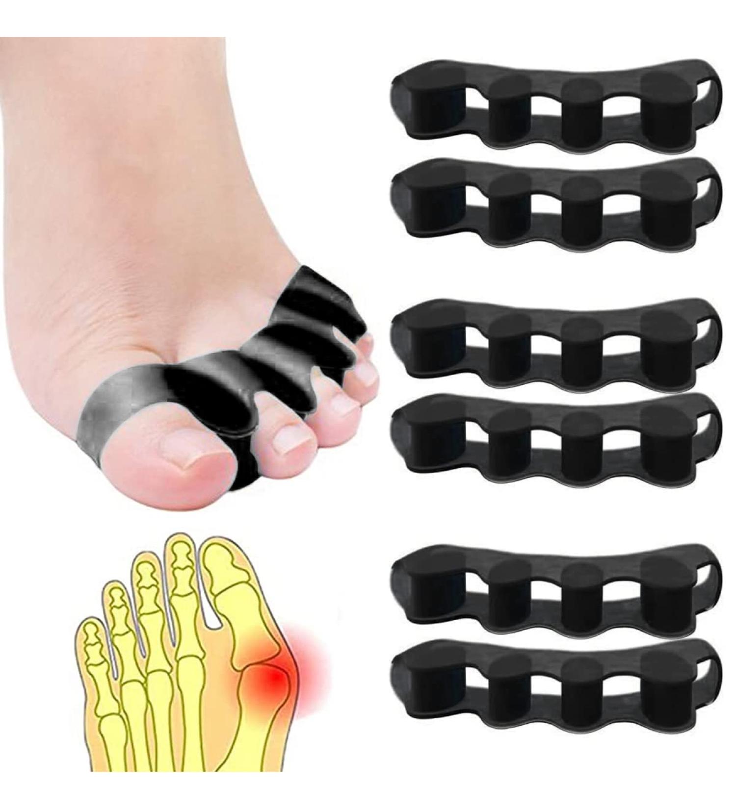 3 Pairs Black Gel Toe Separators - Toe Stretchers, Spacers & Straighteners for Overlapping Toes, Bunions & Relaxation - Ideal for Running, Yoga, Manicure & Pedicure - Buy Online on GoSupps.com