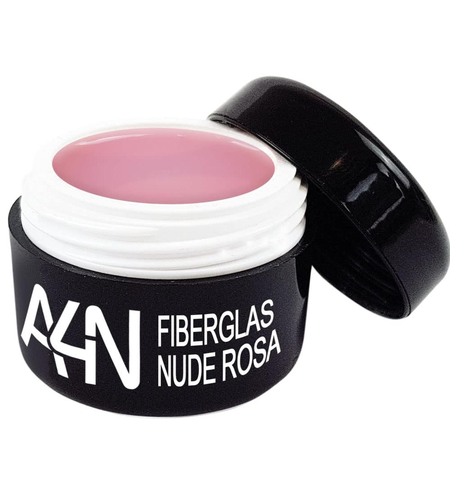 aktive4Nails fiberglass modeling gel with fiberglass strips extremely stable (NUDE PINK 50ml)