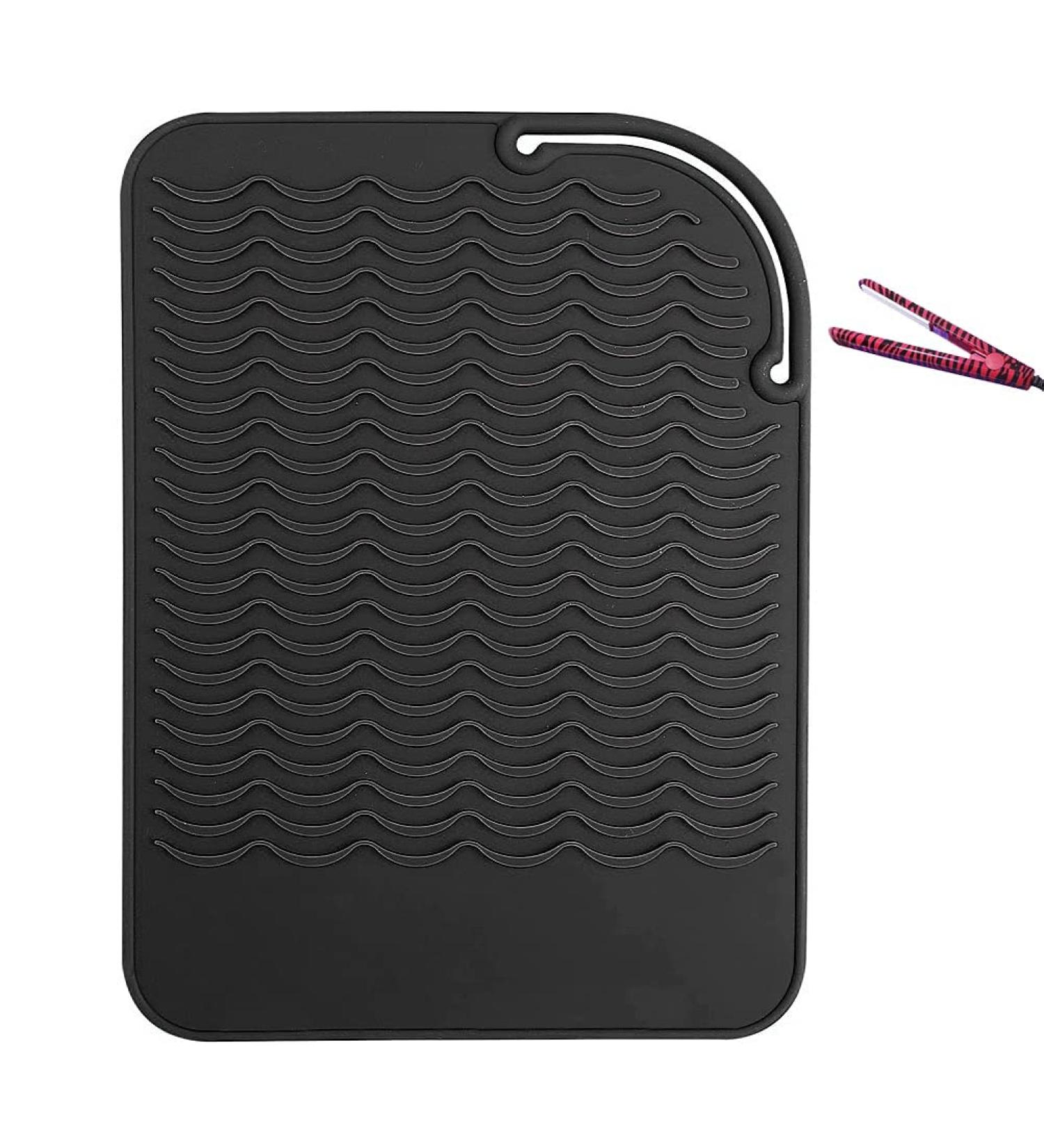 Kuou Heat Resistant Mat for Hair Styling Tools - Silicone, Heat Proof Protection - 9X 6.5'' Black - Buy Online on GoSupps.com