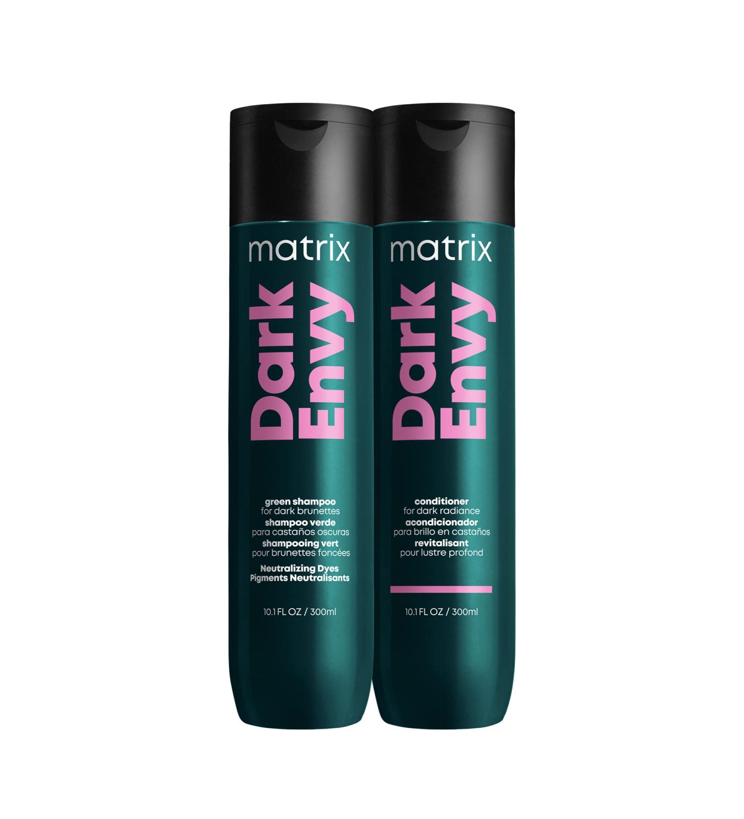 Matrix Dark Envy Green Shampoo & Conditioner Set for Dark Brown/Black Hair | Neutralizes Red Undertones | 33.8 Fl Oz - Buy Online on GoSupps.com