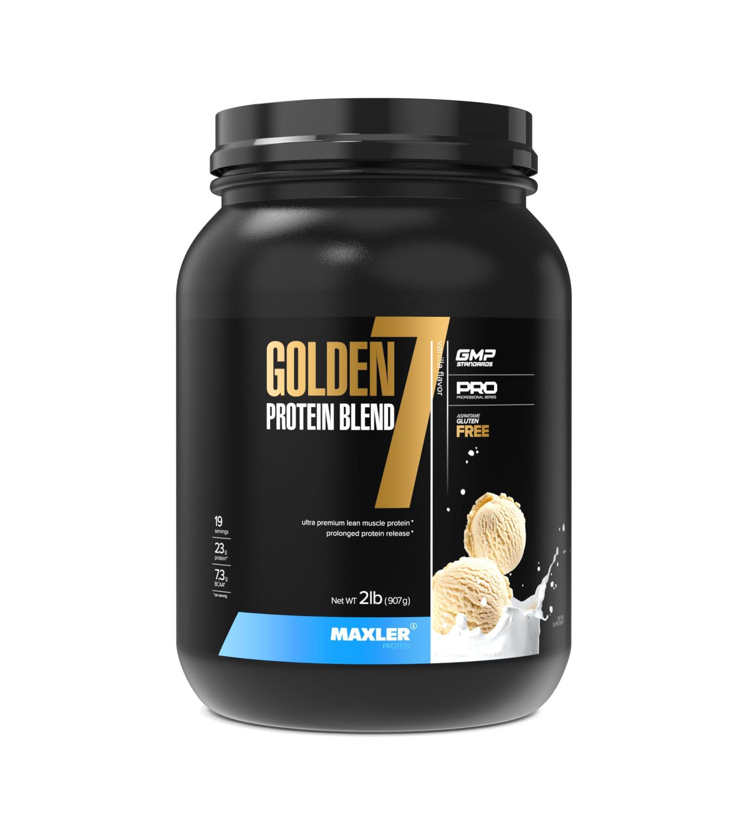 Maxler Golden 7 Protein Blend - Protein Powder for Muscle Gain & Recovery - Vanilla Protein Powder 2 lb Vanilla 2 Pound (Pack of 1) - Buy Online on GoSupps.com