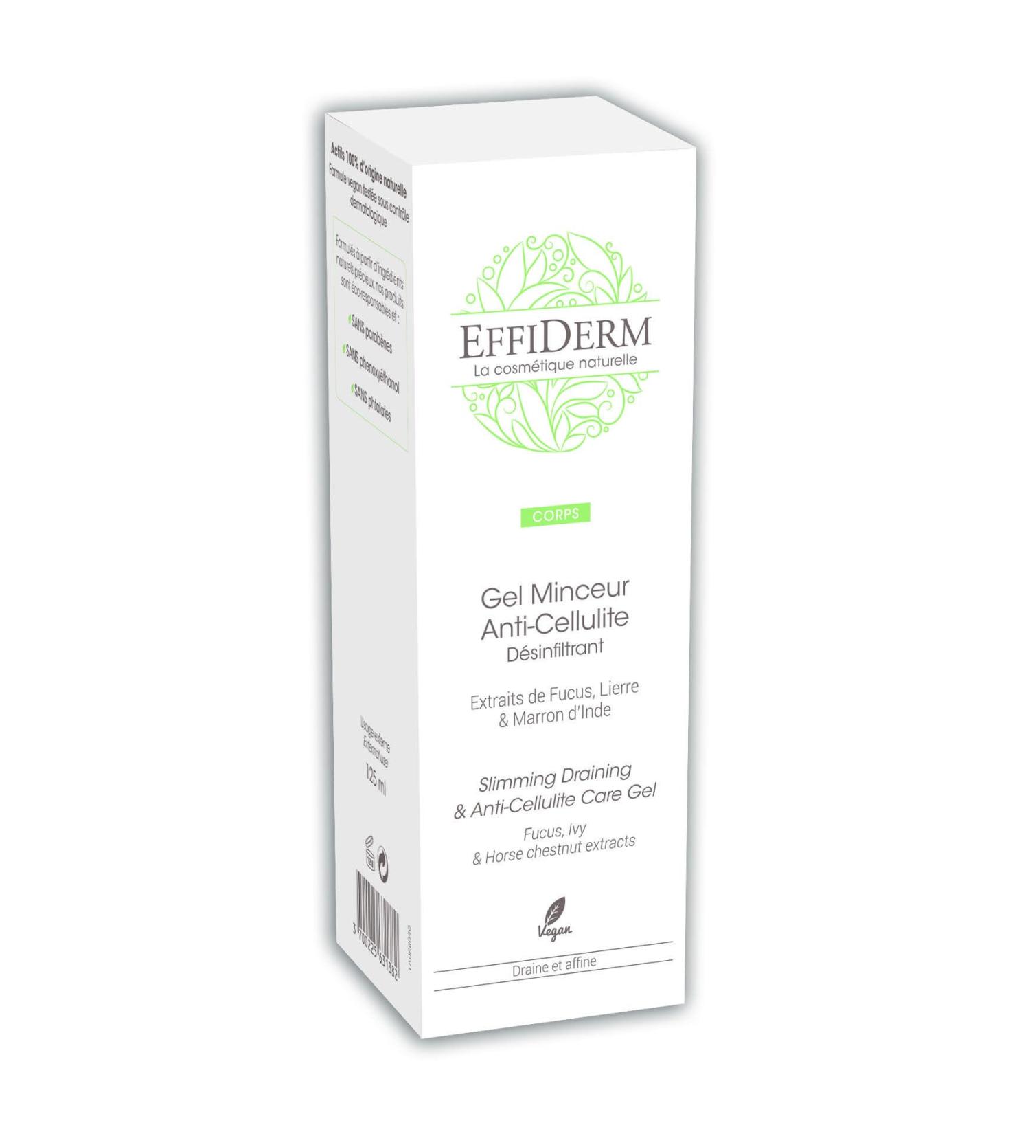 EFFIDERM - Anti Cellulite Gel - Slimming Desinfiltrating Gel - Special Hips Buttocks and Thighs - 125ml - Buy Online on GoSupps.com