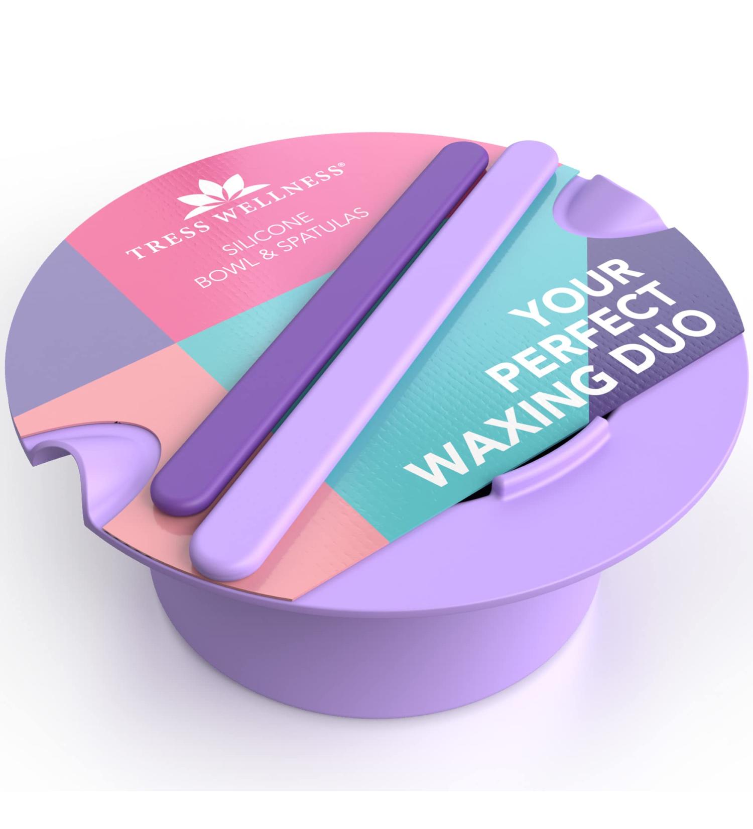 Tress Wellness Purple Wax Warmer Silicone Liner with 2 Spatulas - Easy to Clean & Compatible with 16oz Electric Waxing Kit - Buy Online on GoSupps.com