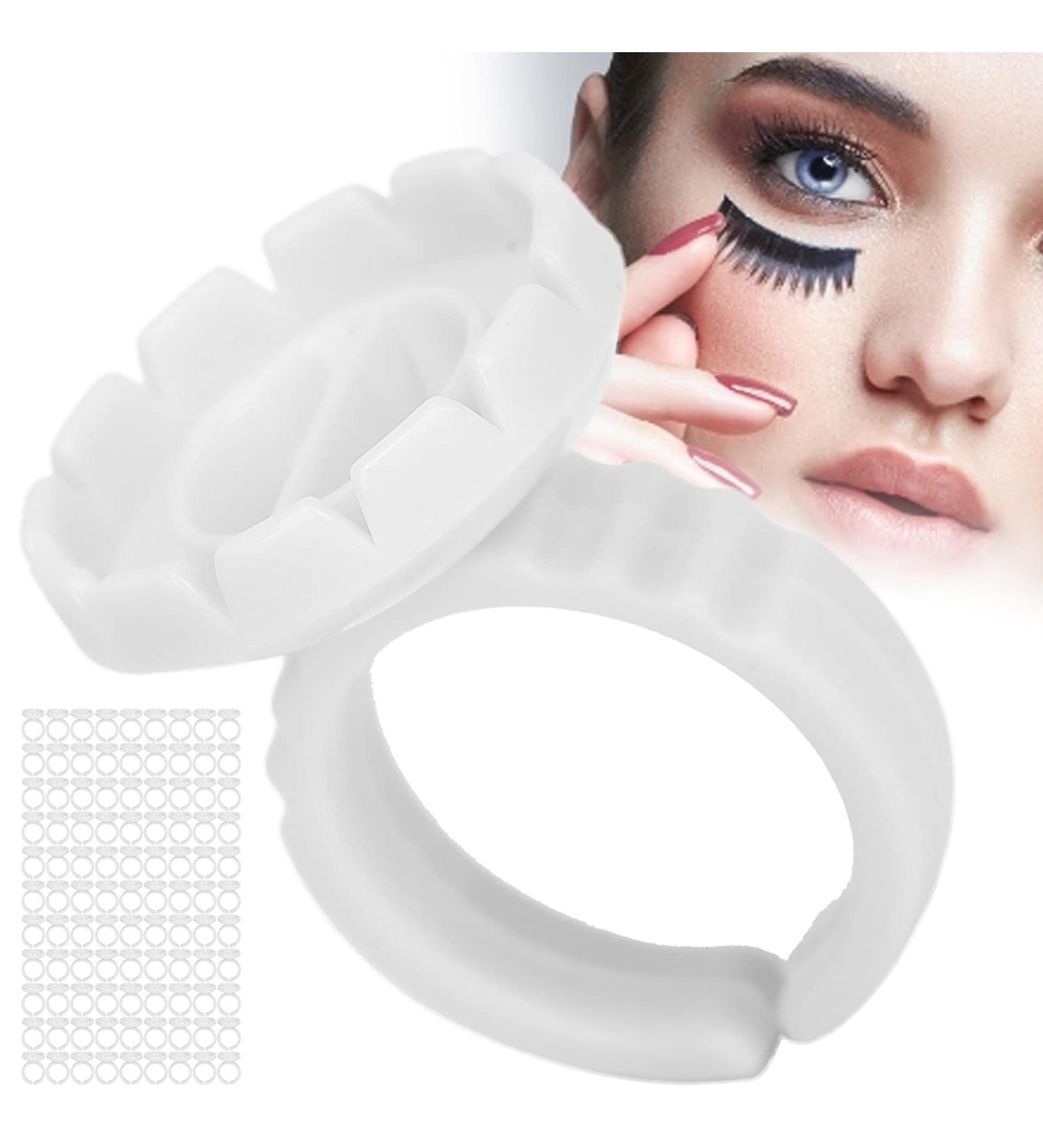 Disposable Eyelid Glue Ring Bowl - 1.5cm Eyelash Extension Adhesive Shells (100 Packs White) | International Shipping - Buy Online on GoSupps.com