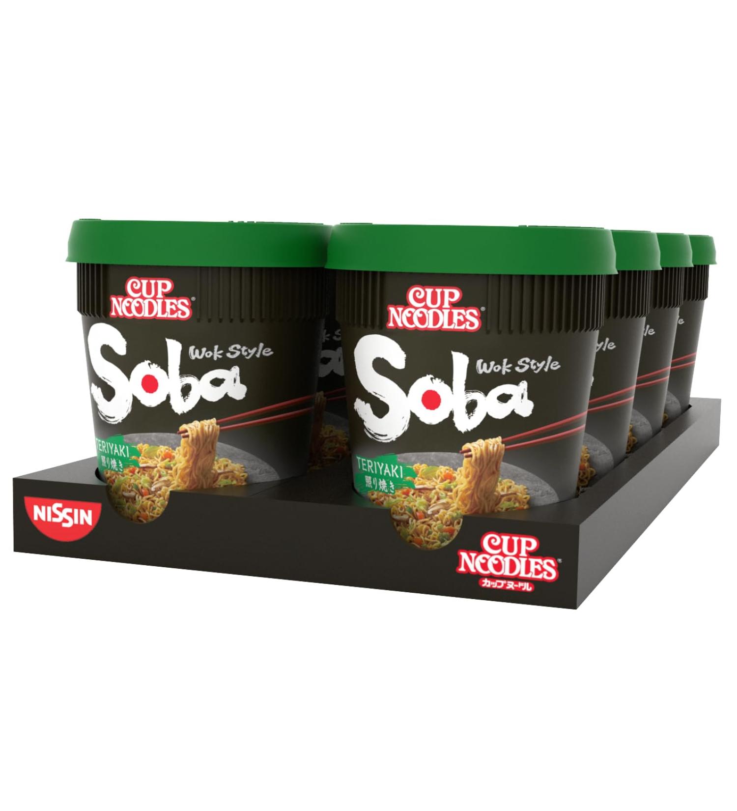 Nissin Cup Noodles Soba Teriyaki - 8 Pack | Wok Style Instant Noodles | Quick & Easy Asian Cuisine - Buy Online on GoSupps.com