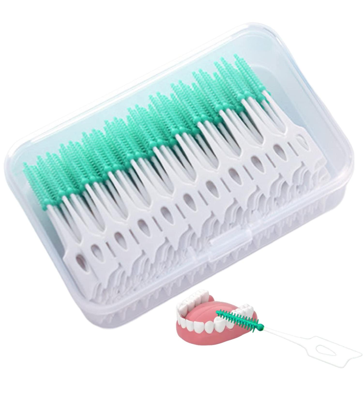 160 Pcs Silicone Interdental Brushes - Soft & Elastic Tooth-Marching Sticks for Gum Massage - Portable Green Tooth Silk - Buy Online on GoSupps.com