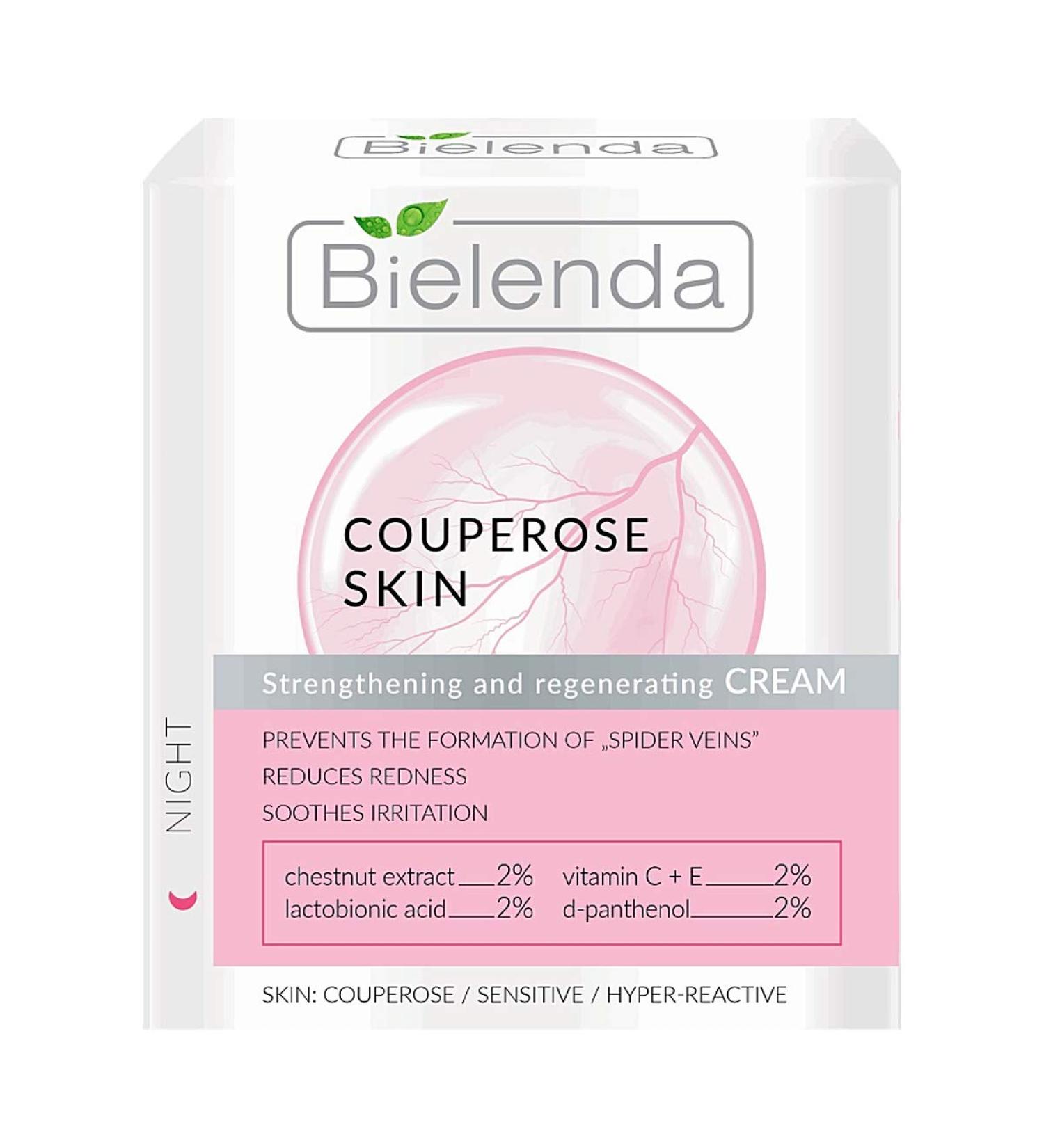 Bielenda Couperose Skin Anti-Redness Face Night Cream Capillary Repair 50ml