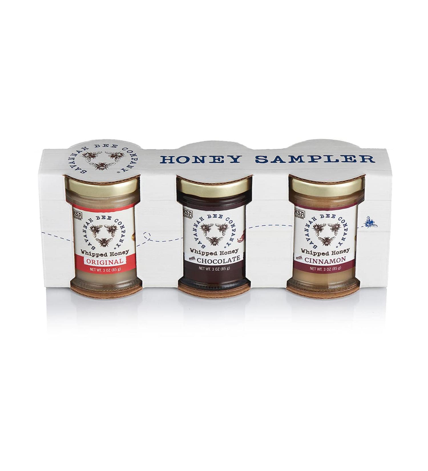 Savannah Bee Company Whipped Honey Sample Set - Original Chocolate and Cinnamon Flavors - 100% Natural, Pure, Kosher Certified, Gluten-Free Honey - Buy Online on GoSupps.com