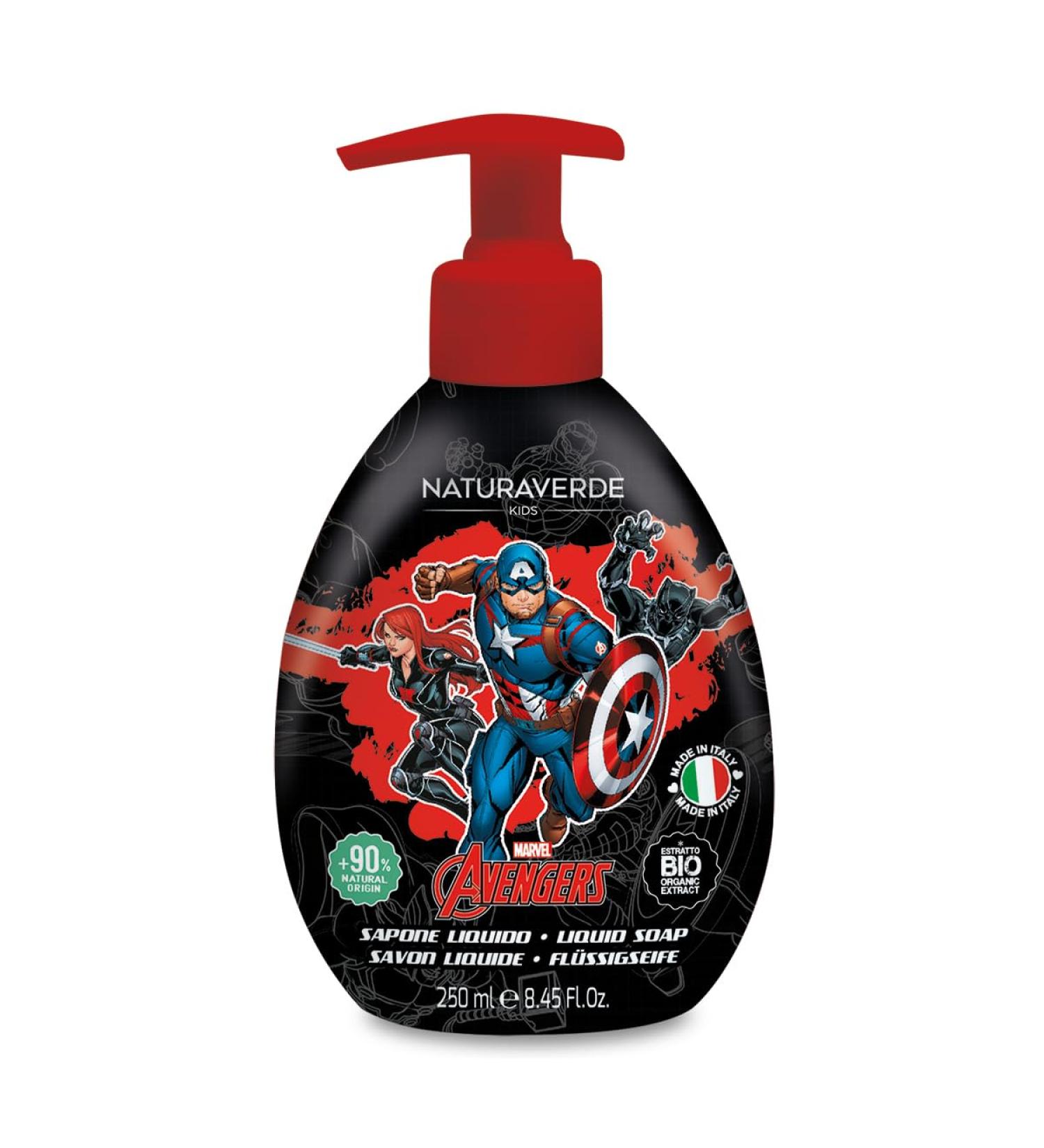 Naturaverde Kids Marvel Avengers Liquid Soap - Captain America | Organic Children s Soap with Marigold & Chamomile Extracts - 250ml - Buy Online on GoSupps.com