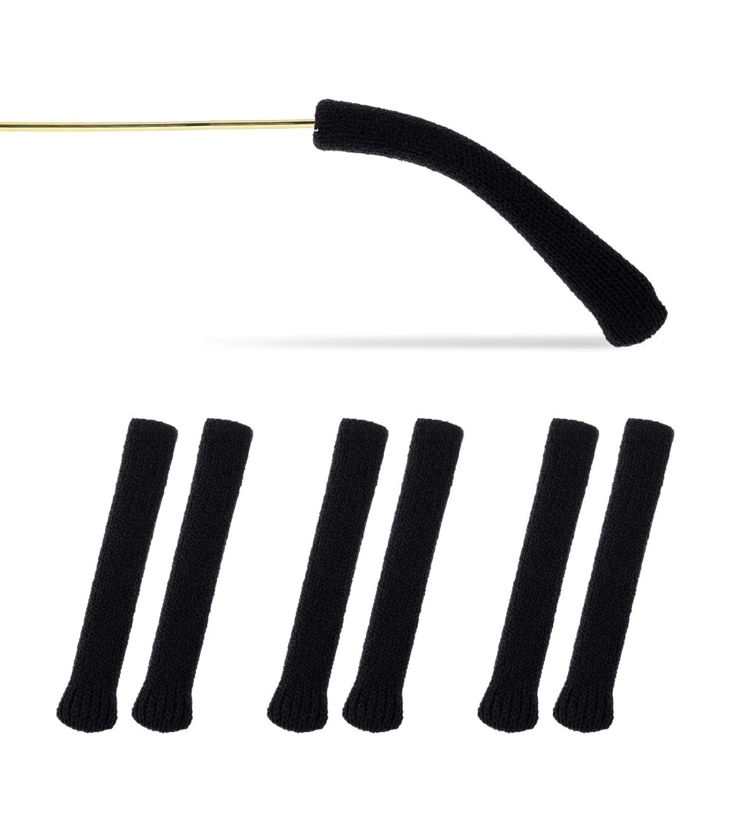 NHGAA 3 Pairs of Soft Elastic Knitted Cotton Glasses Ear Pads - Comfort Accessories for Sunglasses & Reading Glasses (Black) - Buy Online on GoSupps.com