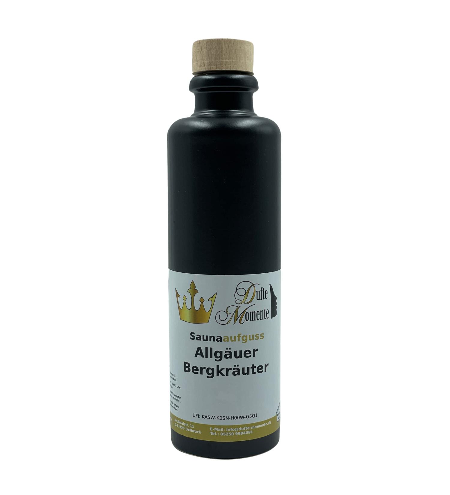 Sauna Infusion Allg u Mountain Herbs - 200ml Premium Stoneware Bottle by Dufte Momente | International Shipping - Buy Online on GoSupps.com