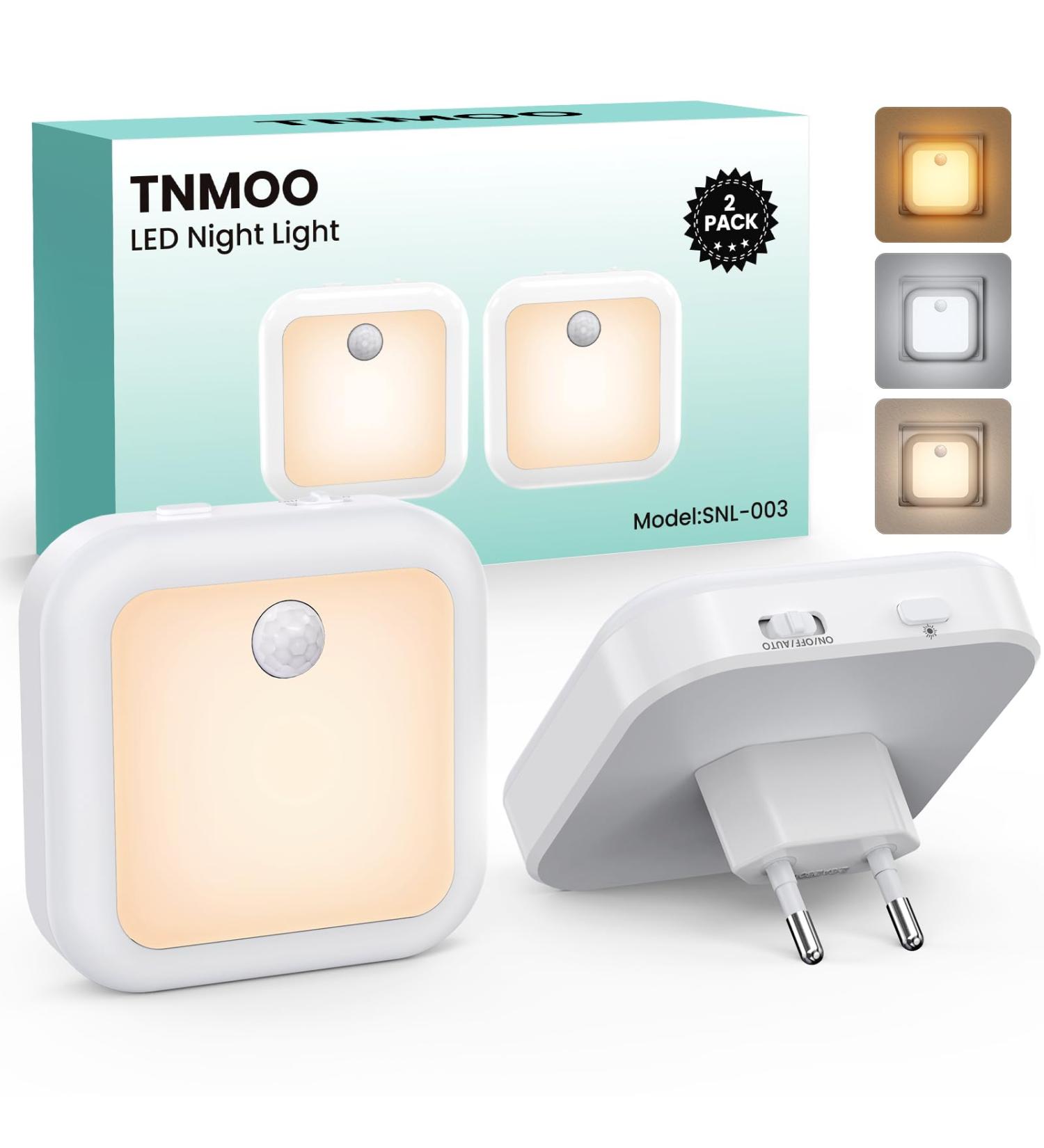 TNMOO LED Nachtlicht mit Bewegungsmelder & D mmerungssensor - 2 St ck 3 Farbtemperaturen dimmbar f r Kinderzimmer Schlafzimmer Treppen - EU Steckdose - Buy Online on GoSupps.com