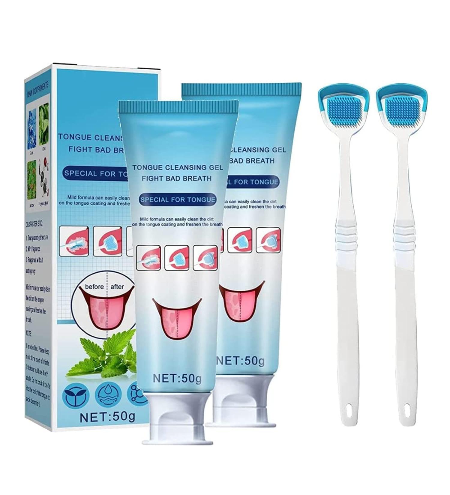 Mimimachi Tongue Cleaning Gel Set | Fresh Mint Tongue Cleaner Kit for Bad Breath | Oral Care Essentials | International Shipping Available - Buy Online on GoSupps.com