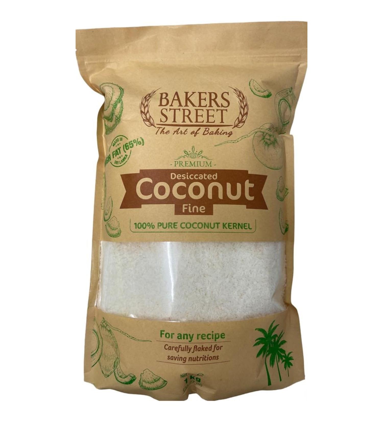 BAKERS STREET DECICATED COCONUT FINE (1 KG) |MADE IN SRILANKA |NATURAL DRIYED COCONUT |LAW FAT |GOOD FOR HELTH | WORLD BEST COCONUT IN SRILANKA. - Buy Online on GoSupps.com